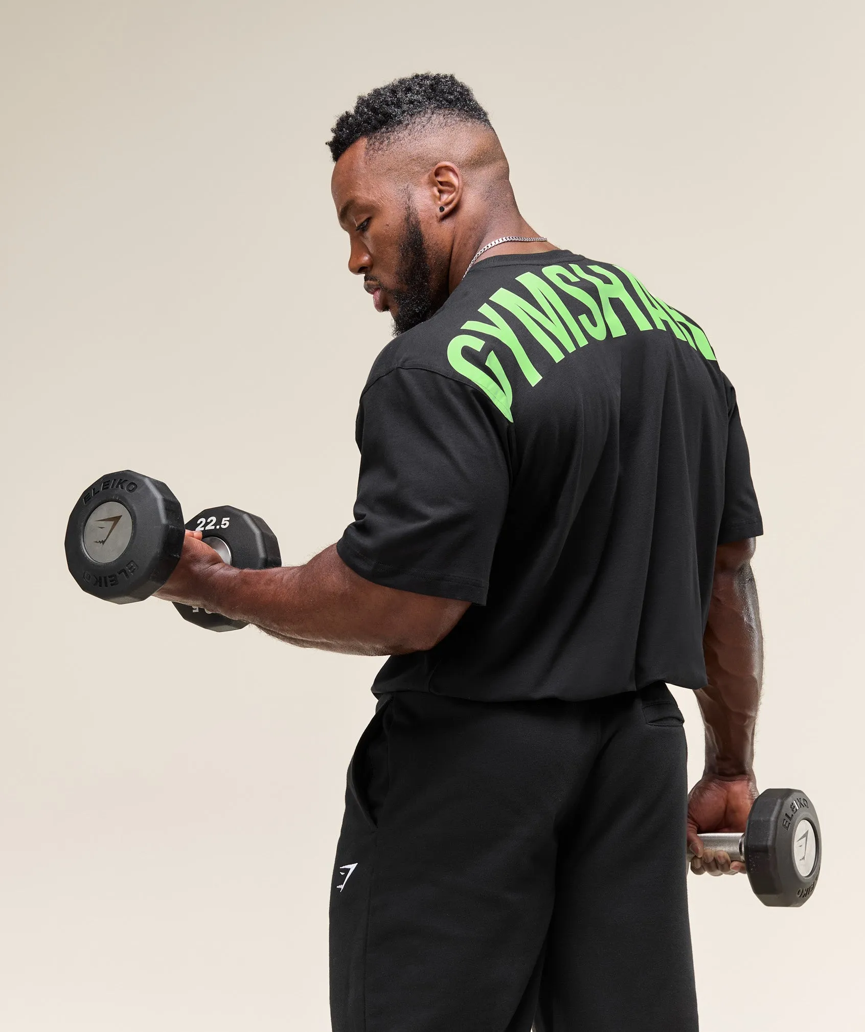 Gymshark Power T-Shirt - Black/Energy Gelato Green sold by Gymshark