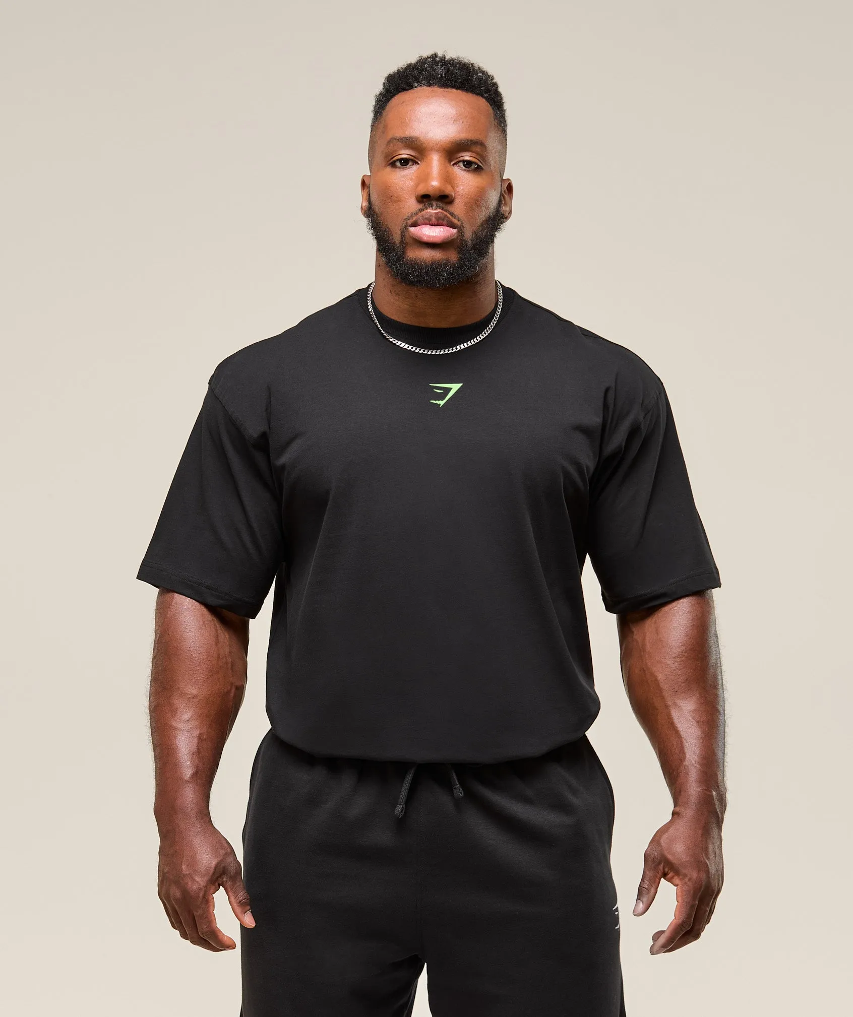 Gymshark Power T-Shirt - Black/Energy Gelato Green sold by Gymshark product image thumbnail 4