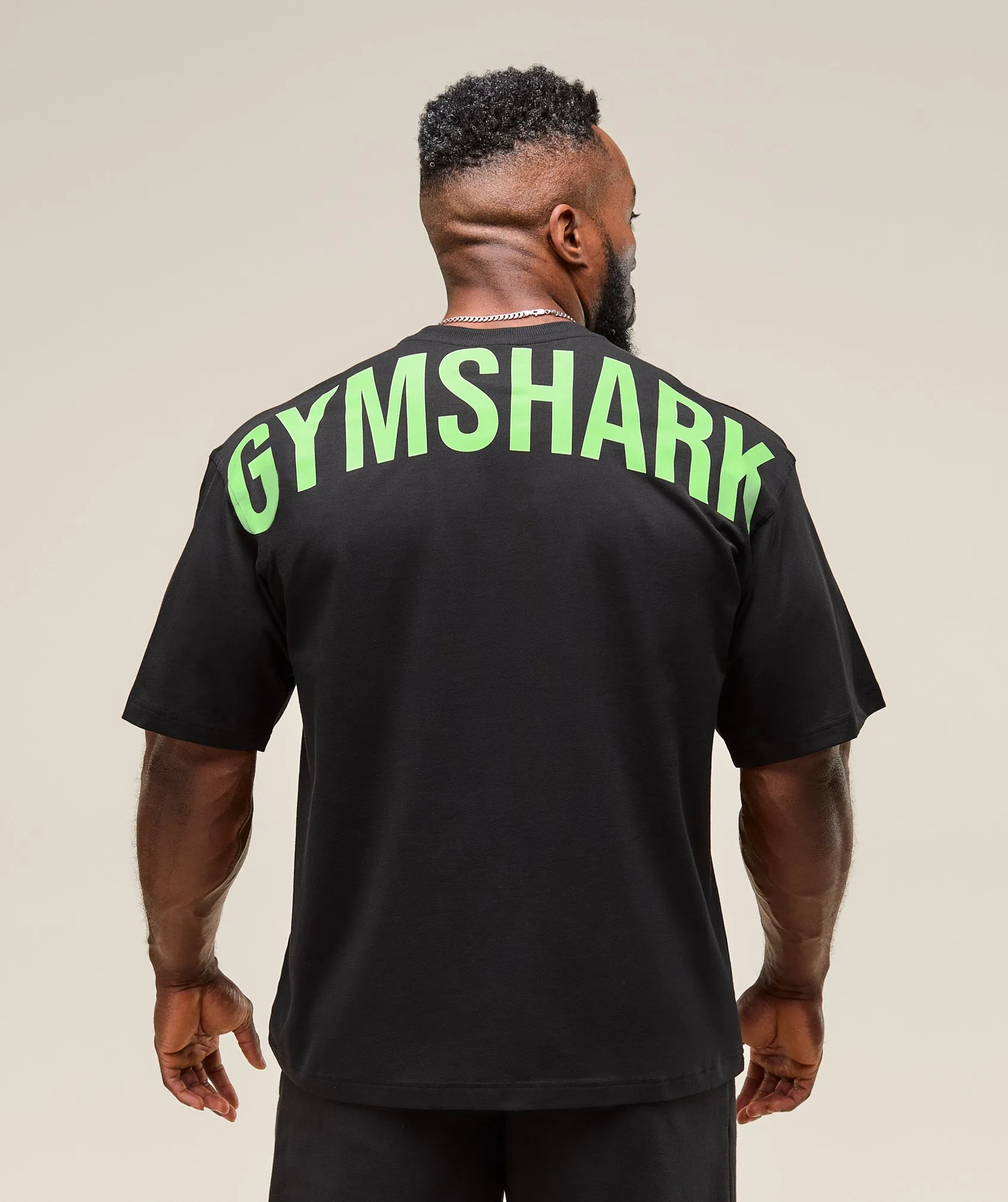 Gymshark Power T-Shirt - Black/Energy Gelato Green sold by Gymshark product image thumbnail 5