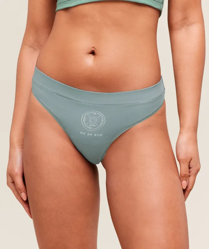 Gymshark Deadlift Graphic Cotton Thong - Celeste Blue sold by Gymshark