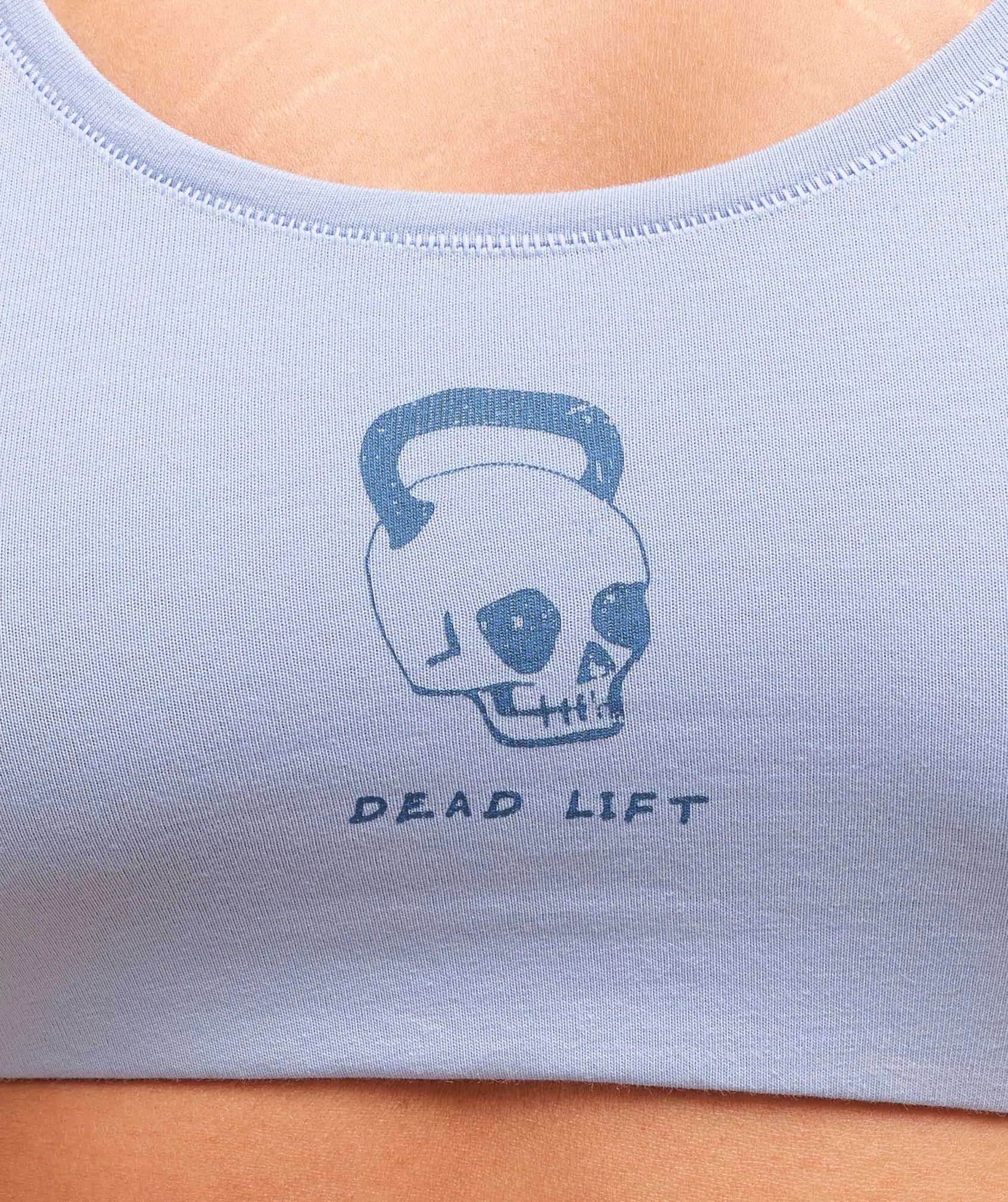 Gymshark Deadlift Graphic Cotton Bralette - Gentle Blue sold by Gymshark product image thumbnail 5