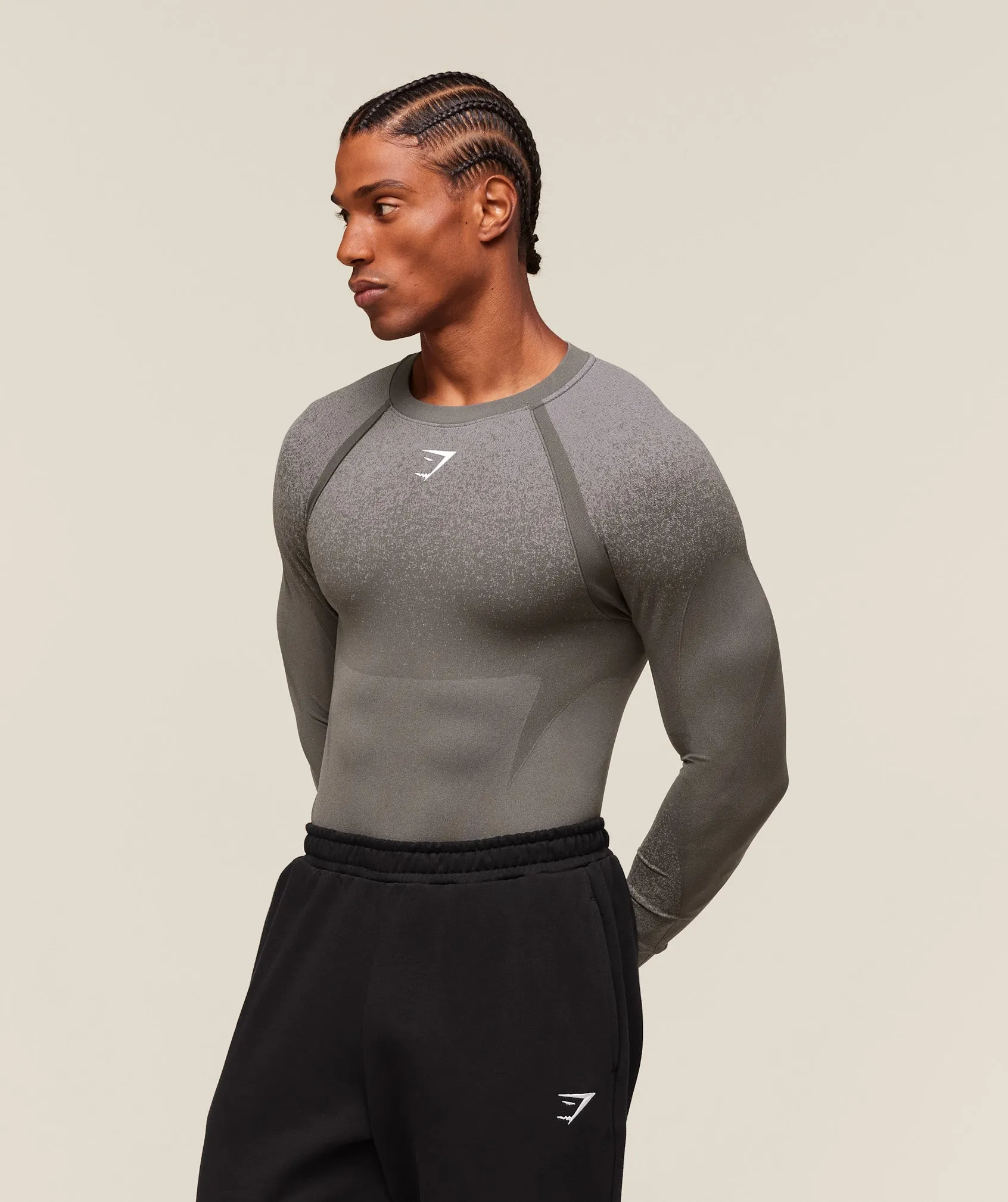Gymshark Shadow Seamless Long Sleeve T-Shirt - Meteor Grey sold by Gymshark product image thumbnail 3