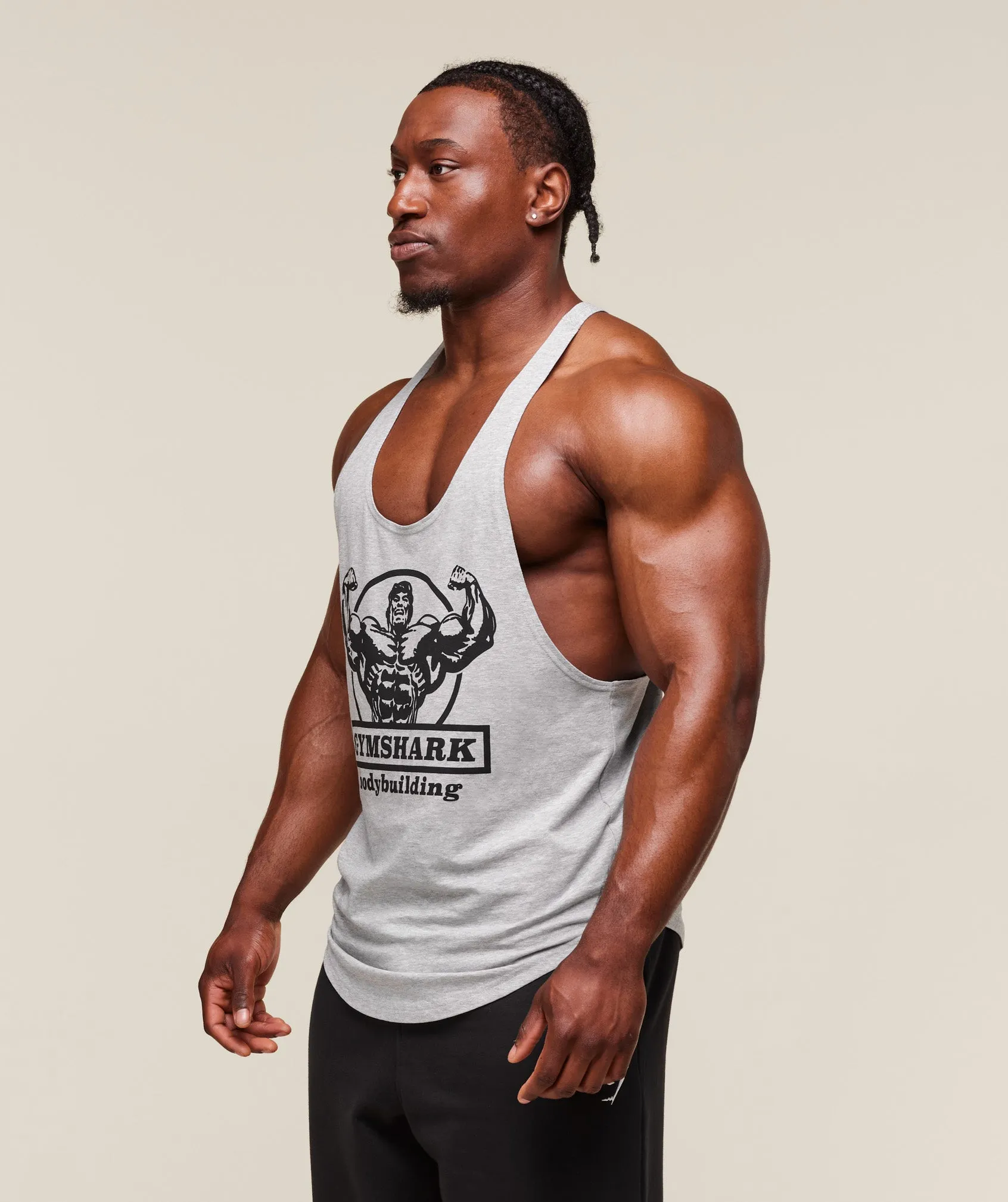 Gymshark Double Bicep Stringer - Light Grey Core Marl sold by Gymshark product image thumbnail 5