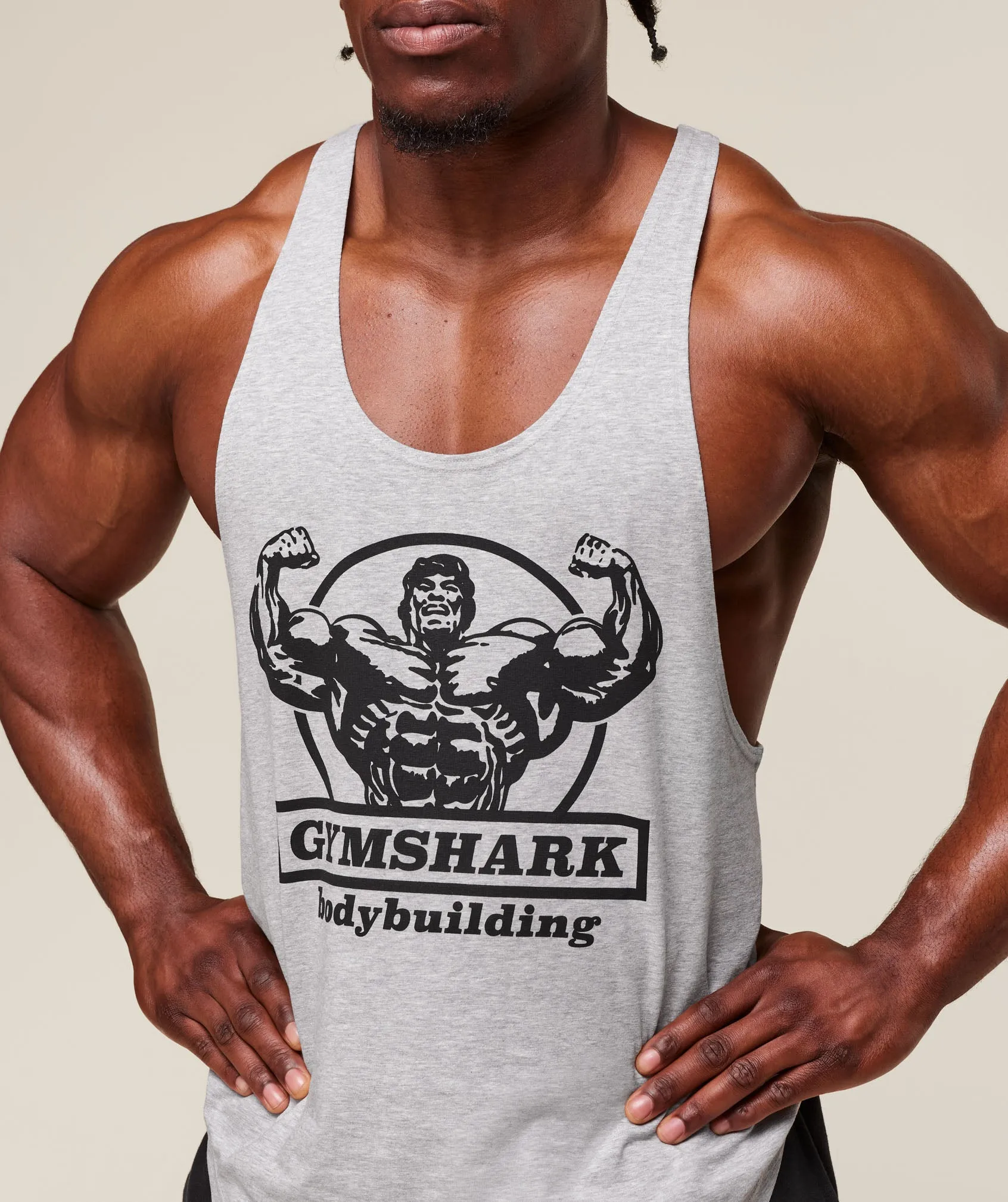 Gymshark Double Bicep Stringer - Light Grey Core Marl sold by Gymshark product image thumbnail 4