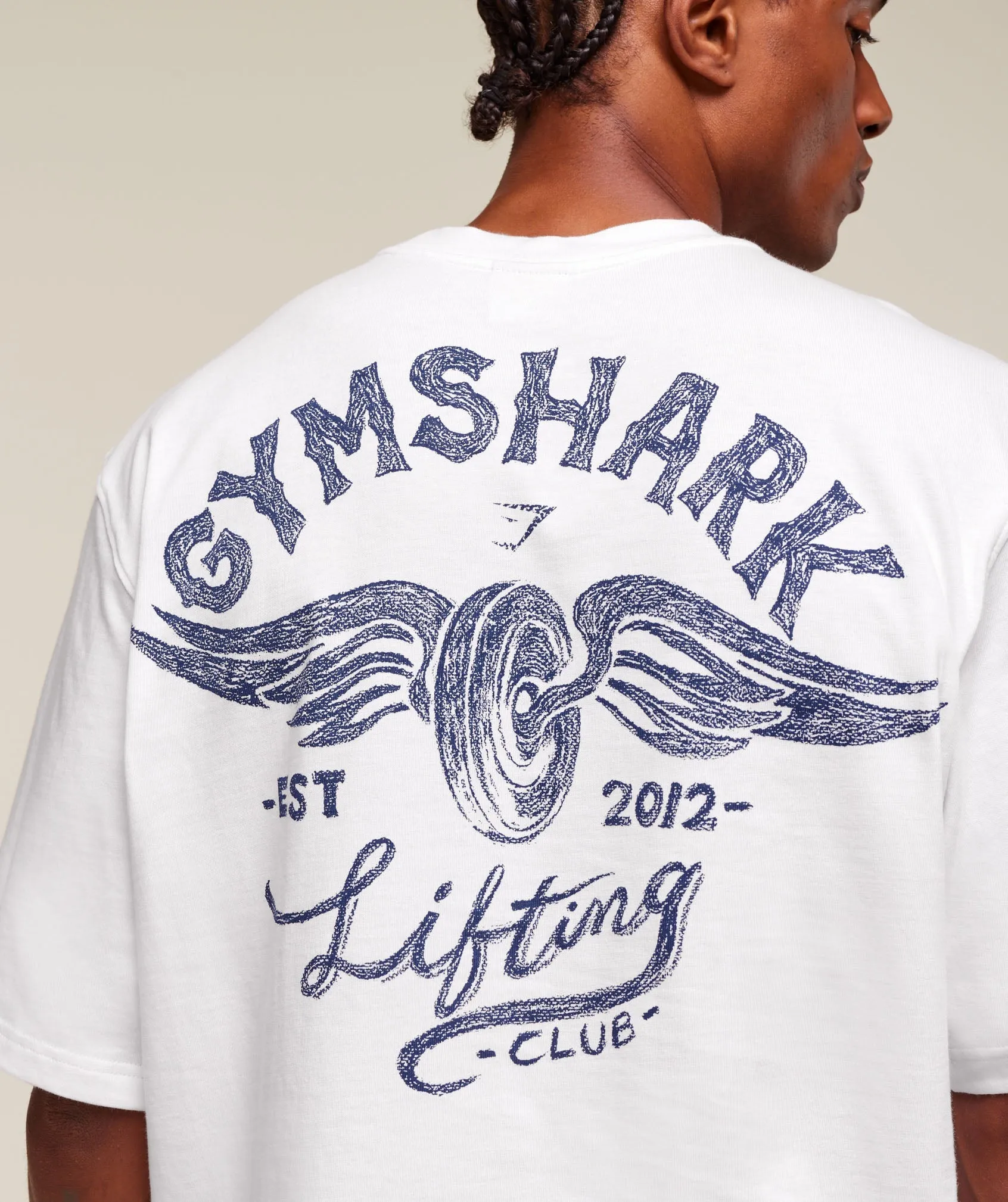 Gymshark Flying Weights T-Shirt - White sold by Gymshark product image thumbnail 5