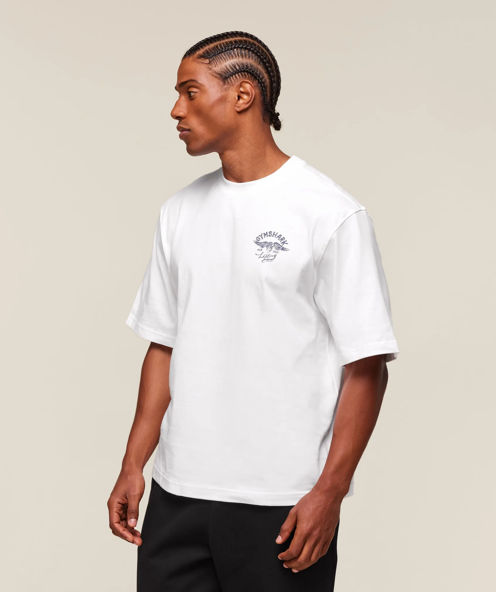Gymshark Flying Weights T-Shirt - White sold by Gymshark product image thumbnail 3