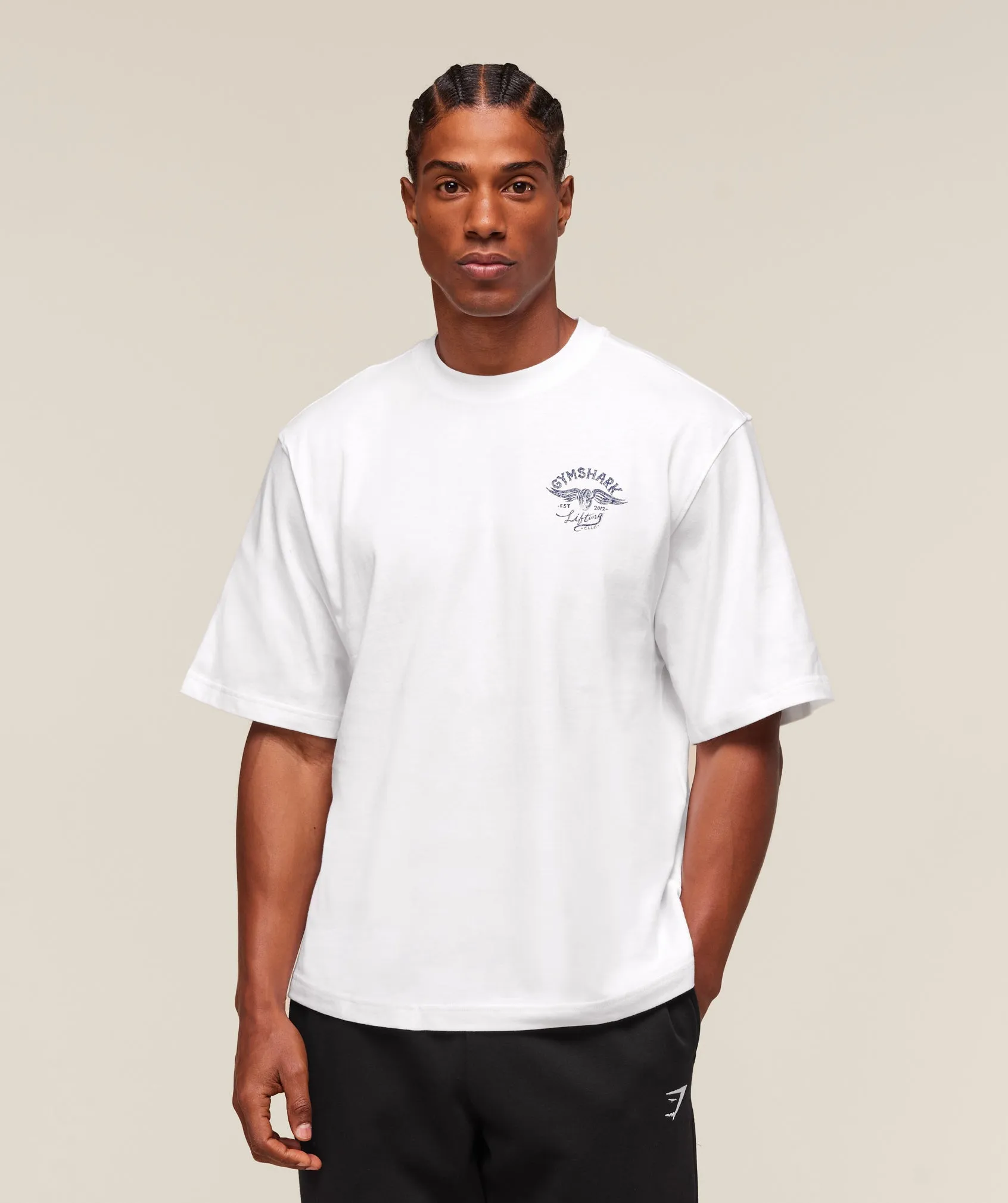 Gymshark Flying Weights T-Shirt - White sold by Gymshark product image thumbnail 2