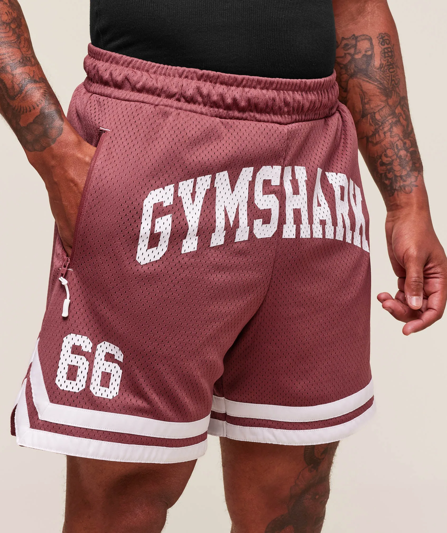 Gymshark Campus Mesh Shorts - Washed Berry Pink sold by Gymshark product image thumbnail 3