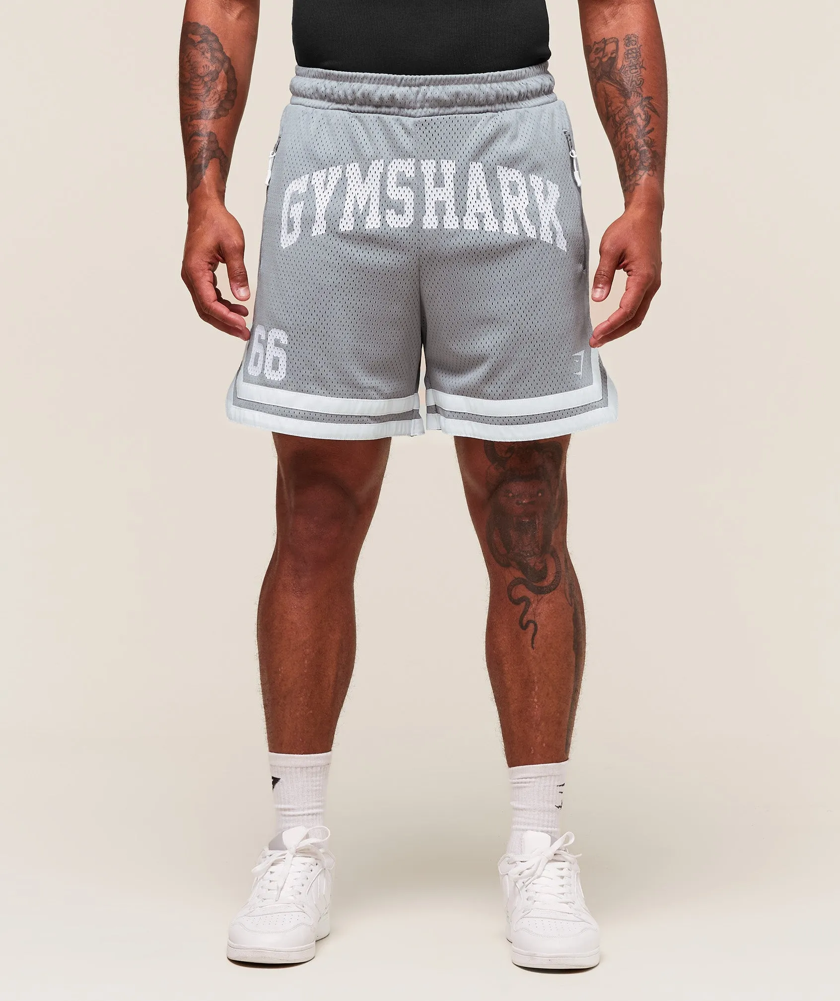 Gymshark Campus Mesh Shorts - Denim Grey sold by Gymshark