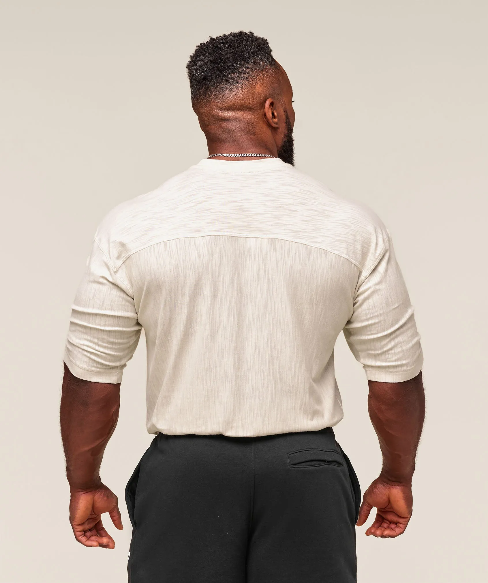 Gymshark Lightweight Slub Textured 3/4 Henley - Oat White sold by Gymshark product image thumbnail 2