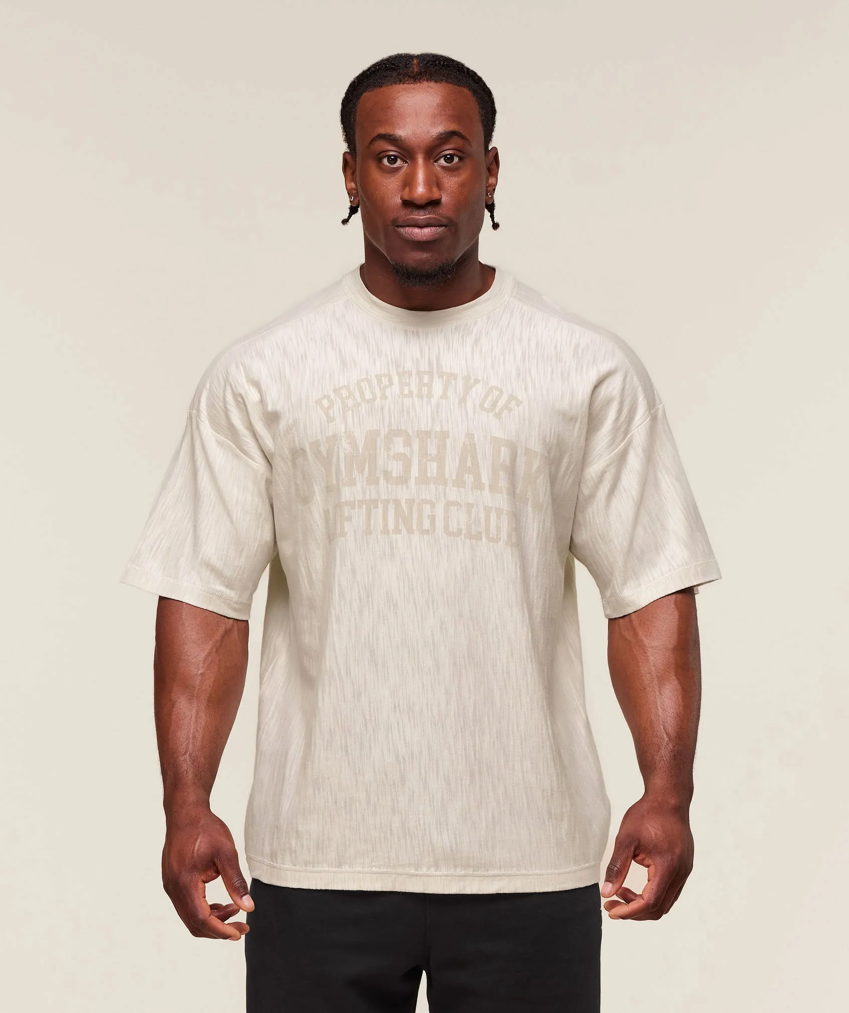 Gymshark Lightweight Slub Textured T-Shirt - Oat White sold by Gymshark product image thumbnail 5