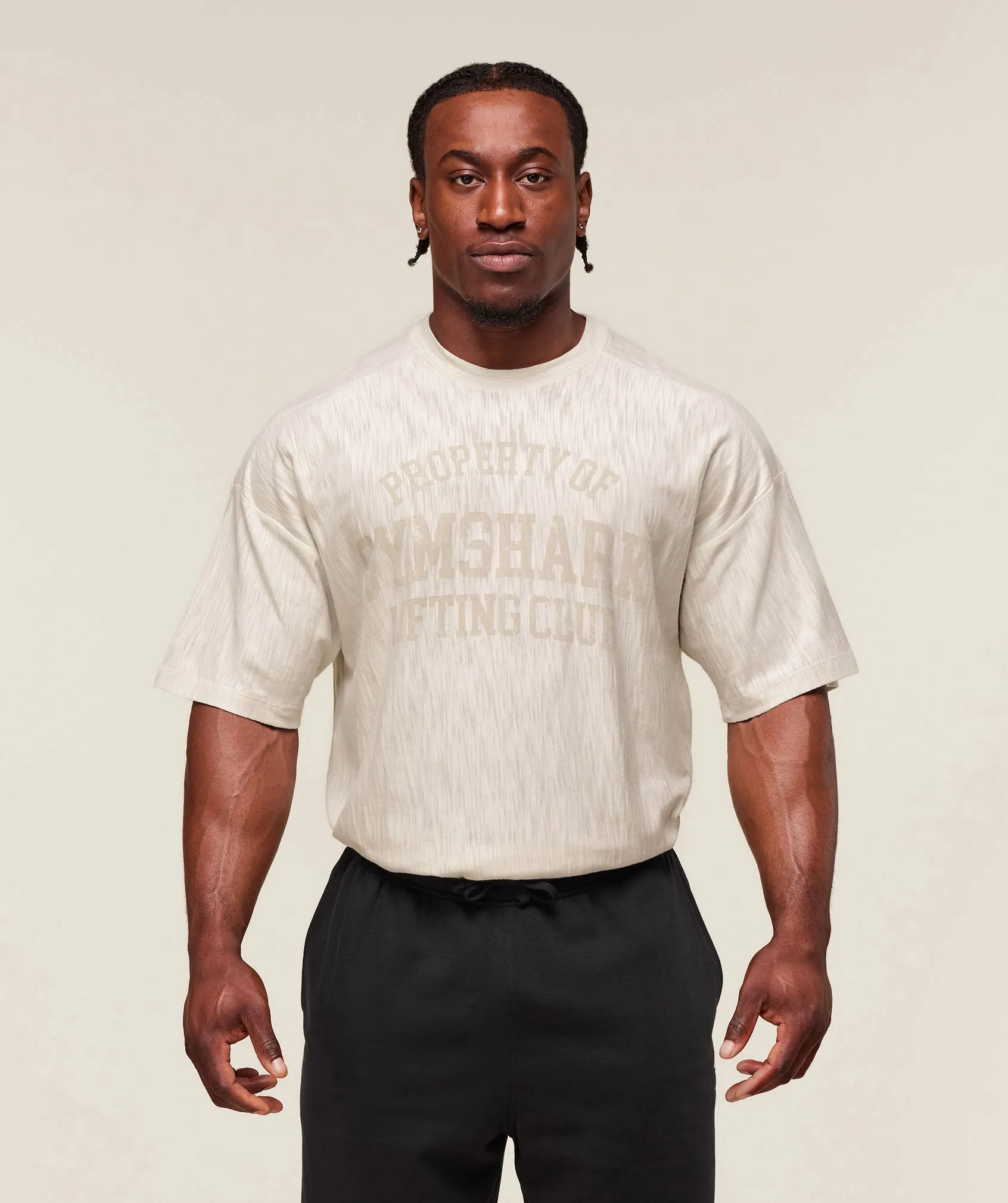 Gymshark Lightweight Slub Textured T-Shirt - Oat White sold by Gymshark