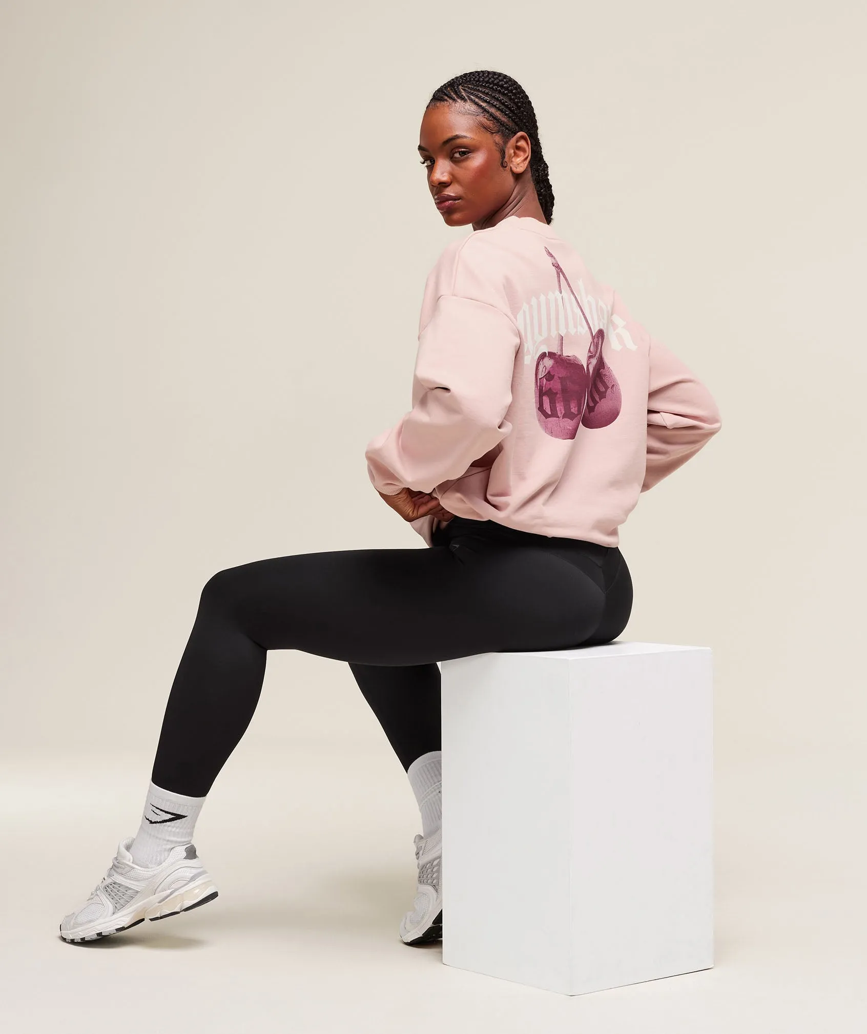 Gymshark Cherry Graphic Oversized Sweatshirt - Lift Pink sold by Gymshark product image thumbnail 3