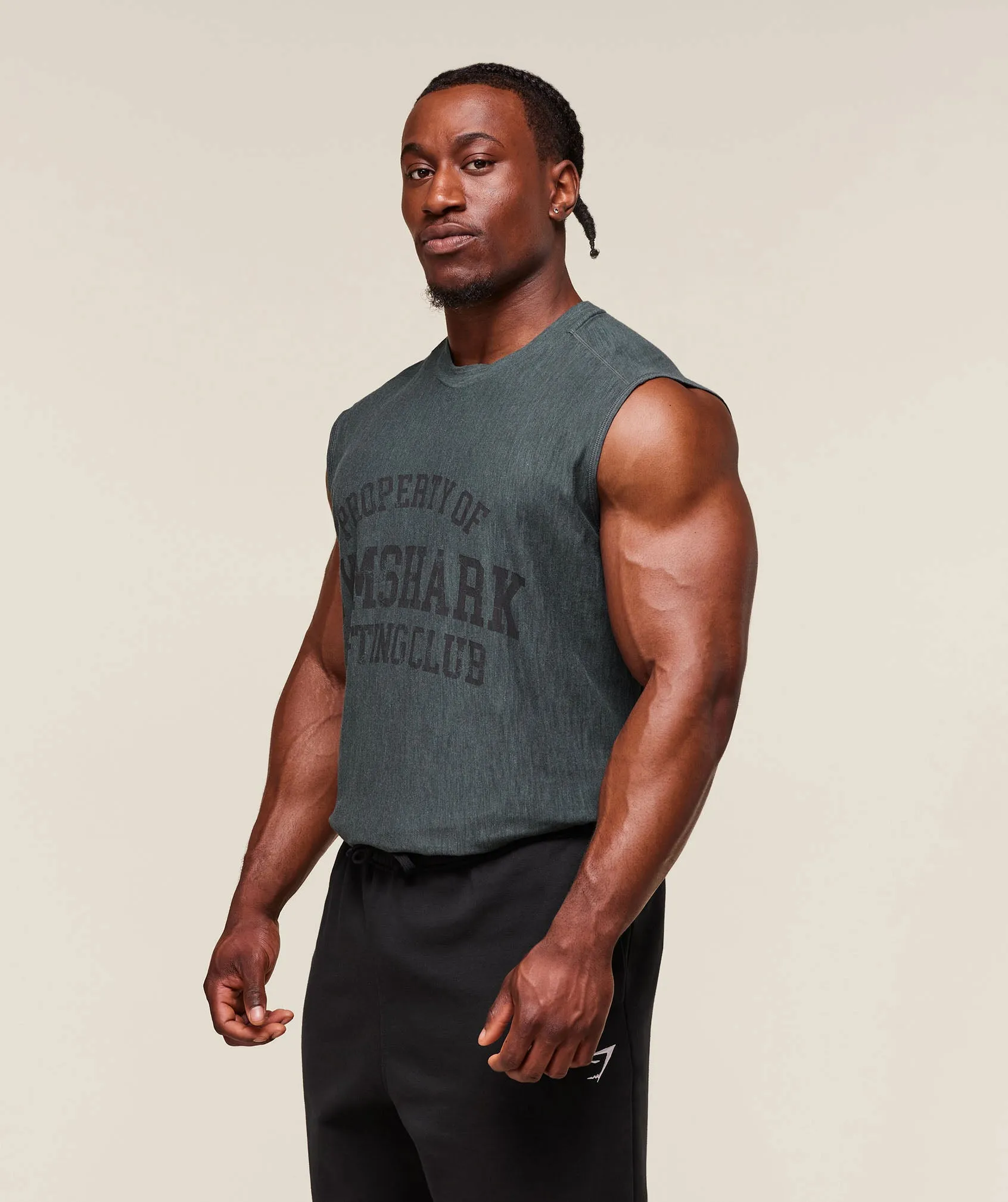 Gymshark Lightweight Slub Textured Tank - Slate Teal sold by Gymshark product image thumbnail 4