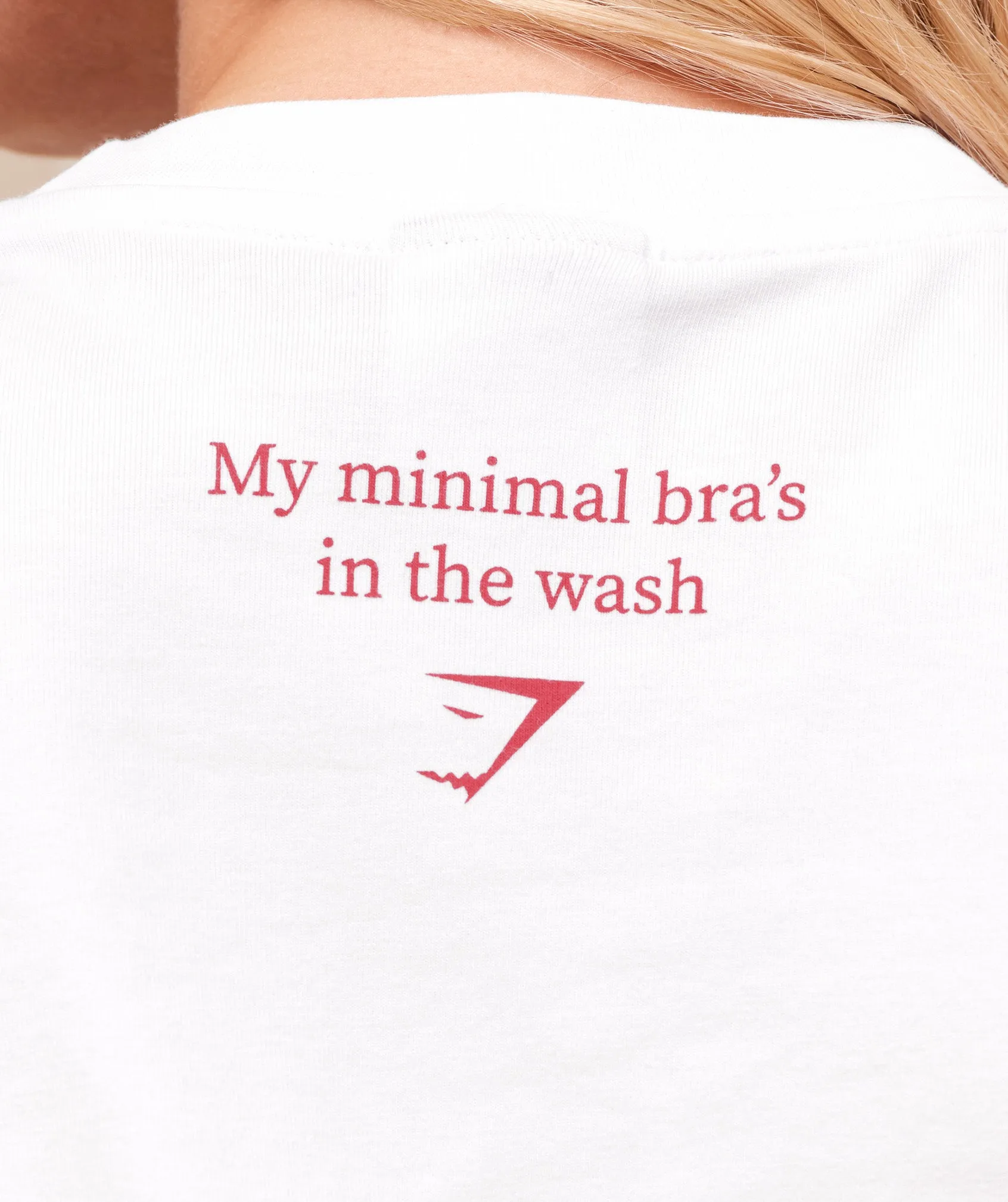 Gymshark Minimal Bra Graphic Oversized T-Shirt - White/Conditioning Red sold by Gymshark product image thumbnail 4