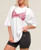 Gymshark Minimal Bra Graphic Oversized T-Shirt - White/Conditioning Red sold by Gymshark