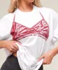 Gymshark Minimal Bra Graphic Oversized T-Shirt - White/Conditioning Red sold by Gymshark
