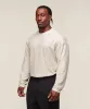 Gymshark Lightweight Slub Textured Lifting Authenticator OS LS T-shirt - Oat White sold by Gymshark