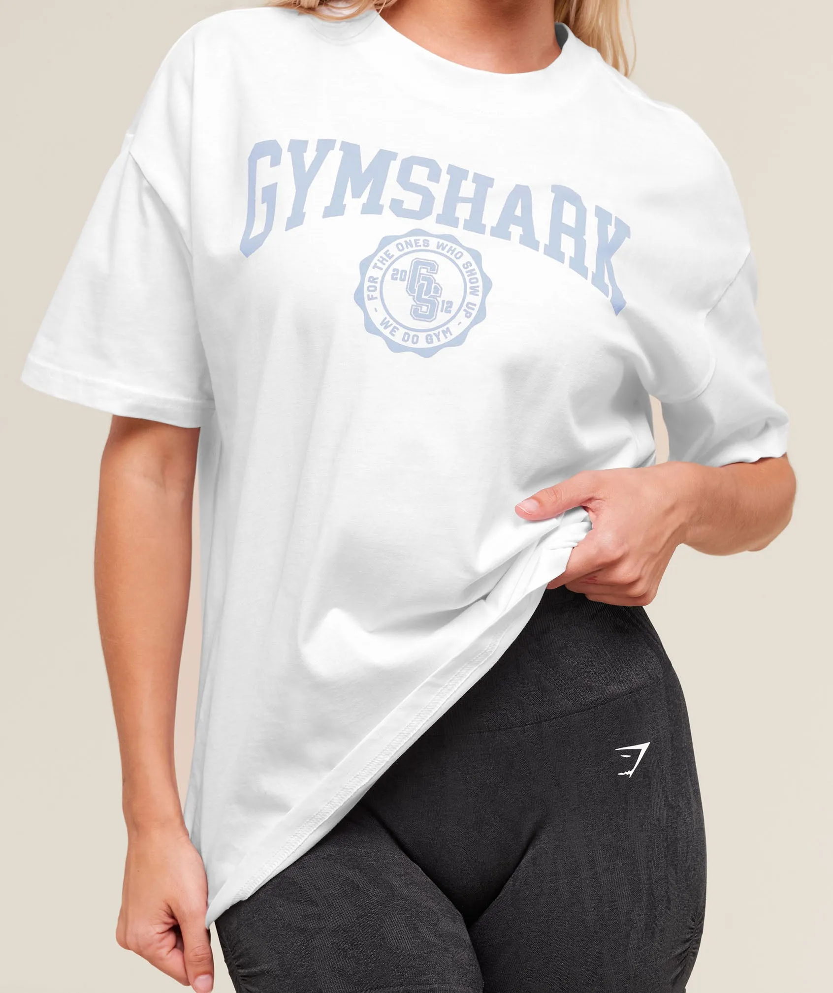 Gymshark Collegiate Graphic T-Shirt - White sold by Gymshark product image thumbnail 4