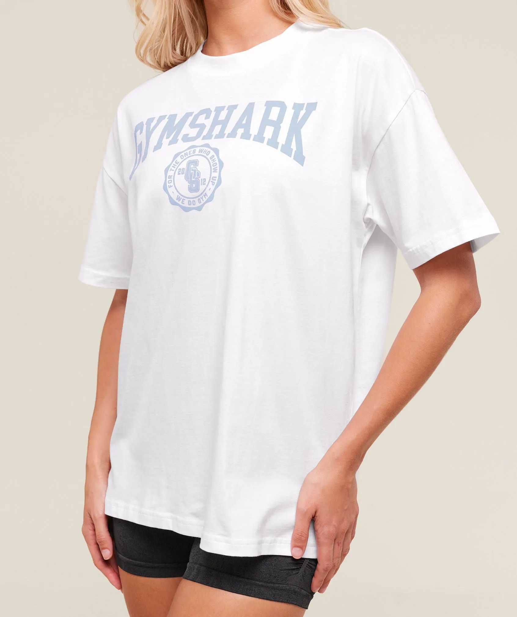 Gymshark Collegiate Graphic T-Shirt - White sold by Gymshark product image thumbnail 5