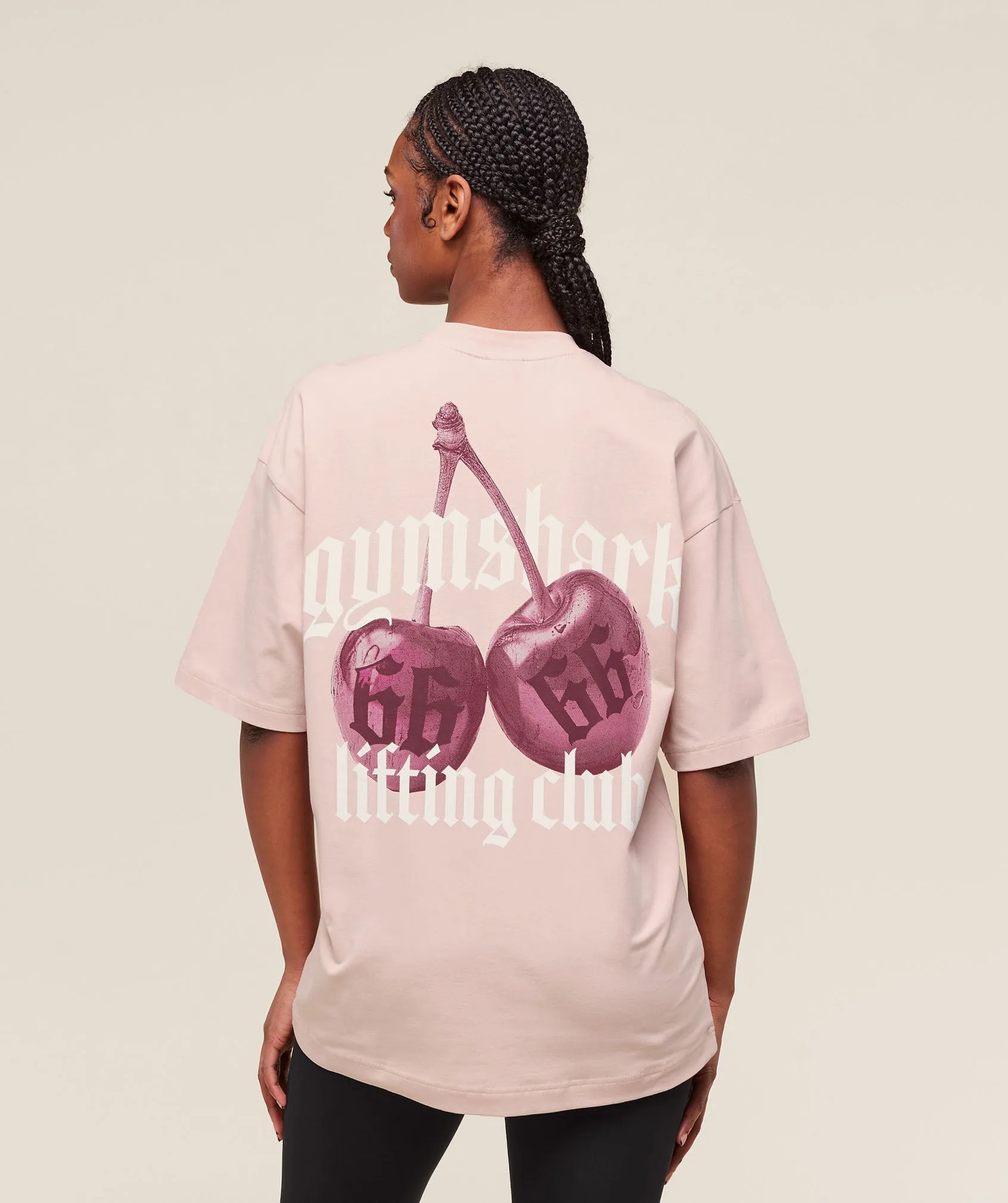 Gymshark Cherry Graphic Oversized T-Shirt - Lift Pink sold by Gymshark