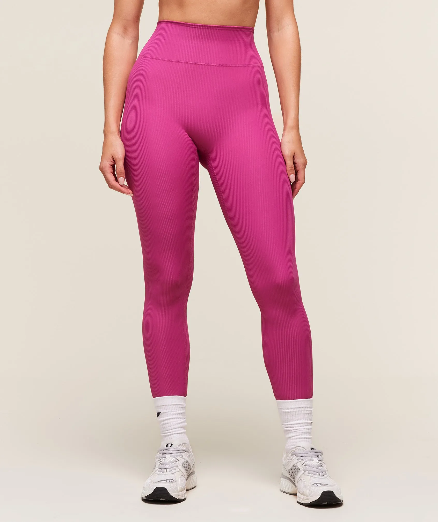 Gymshark Ribbed Contour Leggings - Winning Pink sold by Gymshark
