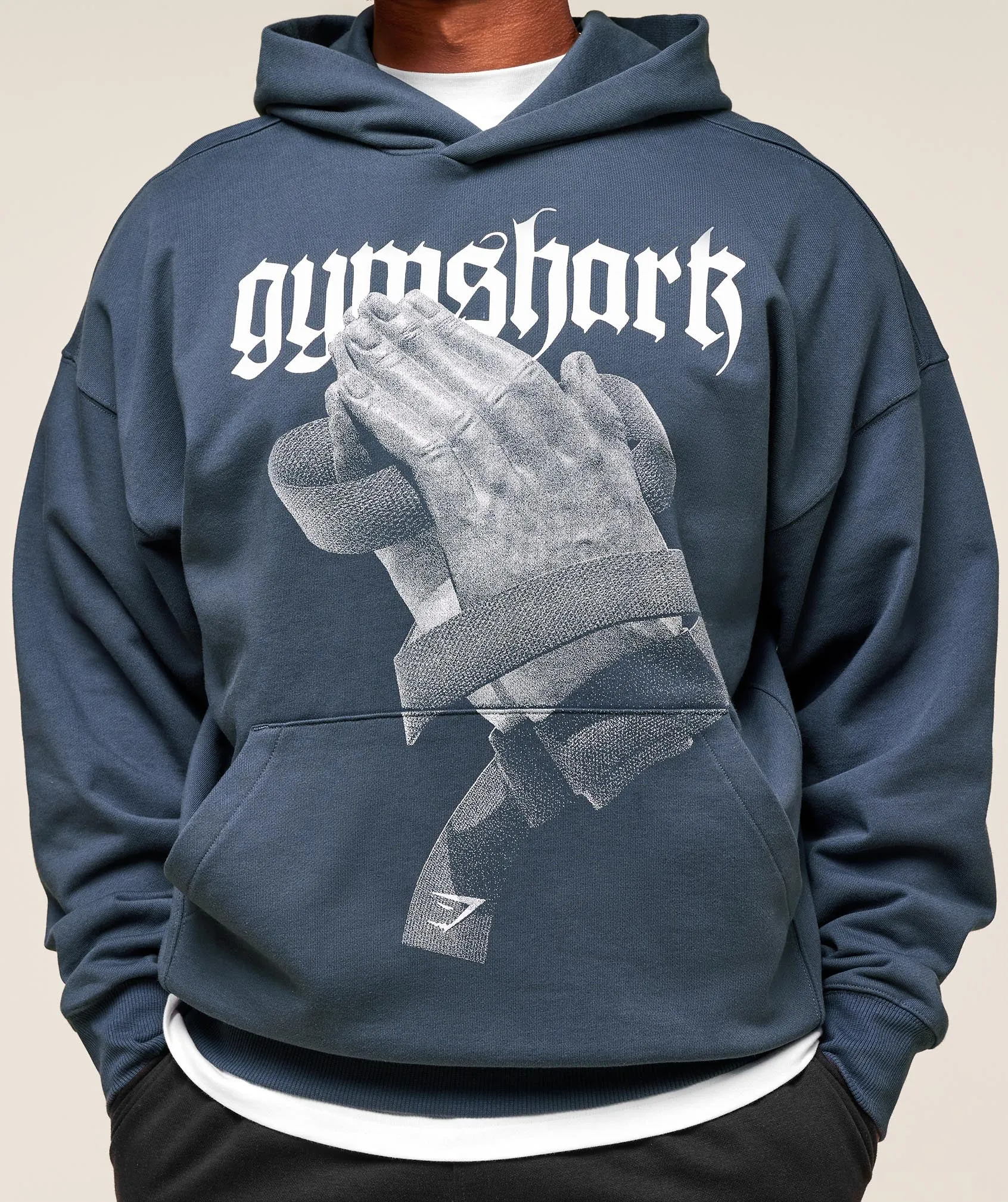 Gymshark Prayer Hands Hoodie - Titanium Blue sold by Gymshark product image thumbnail 5