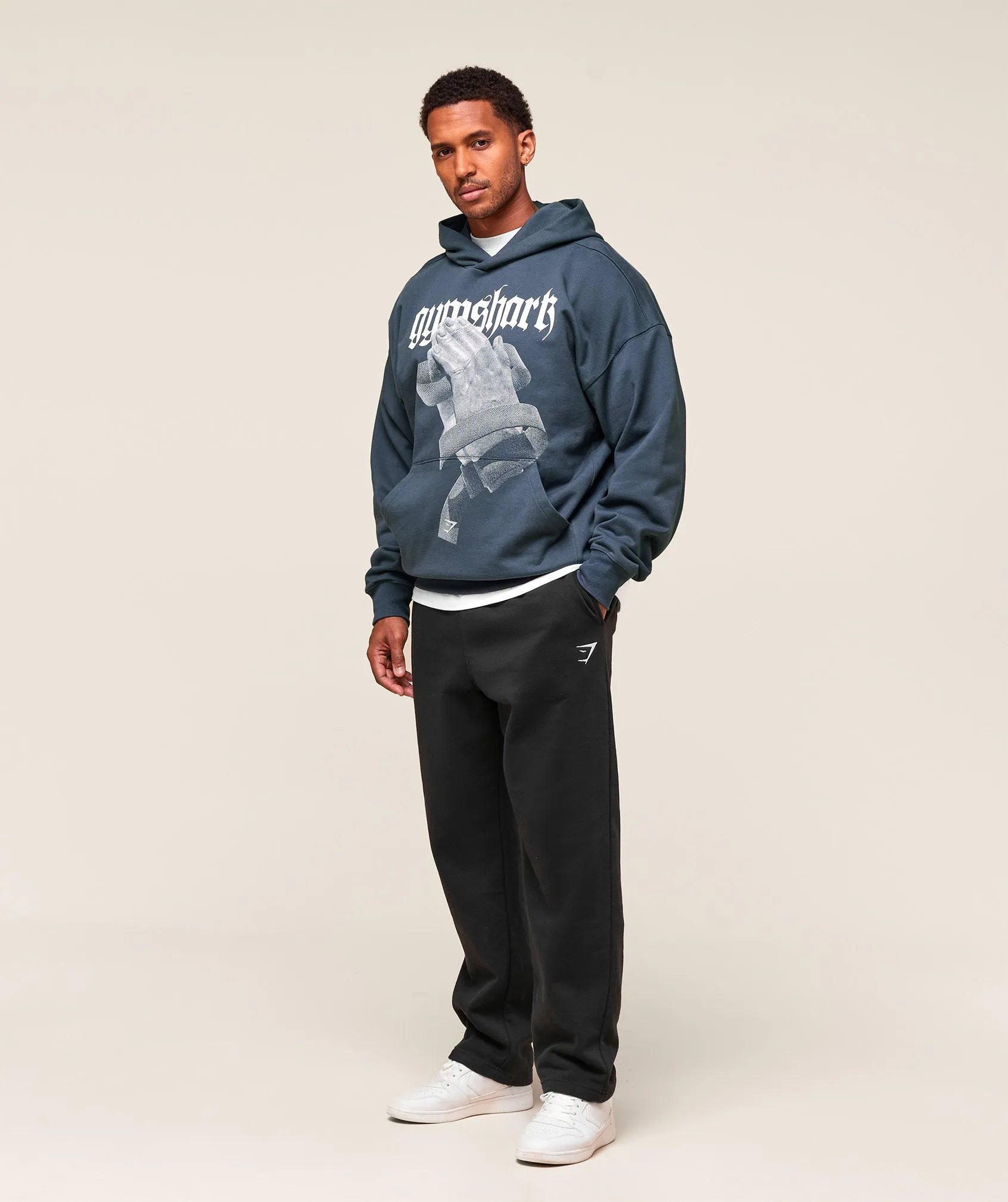 Gymshark Prayer Hands Hoodie - Titanium Blue sold by Gymshark product image thumbnail 3