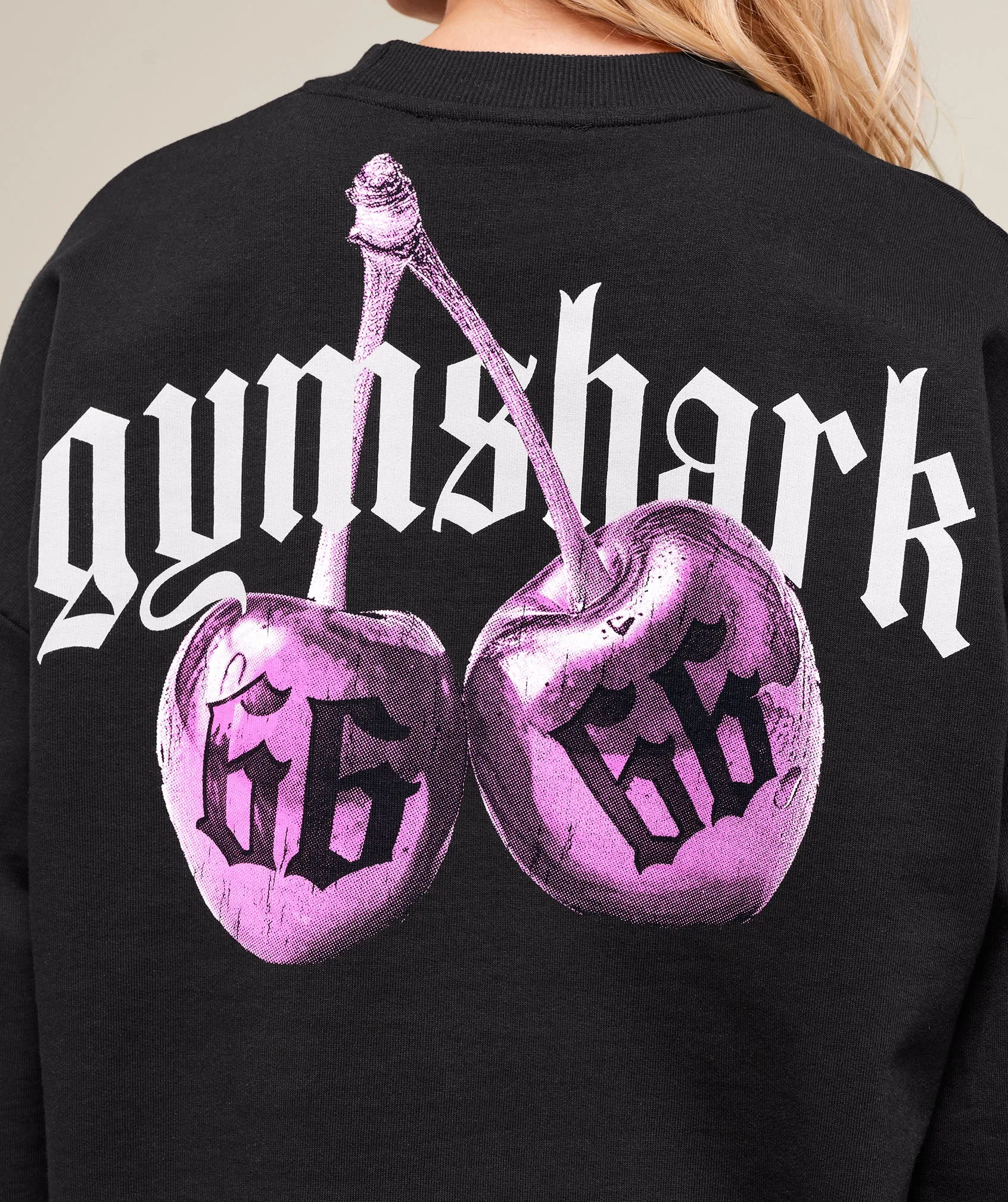 Gymshark Cherry Graphic Oversized Sweatshirt - Black sold by Gymshark product image thumbnail 4