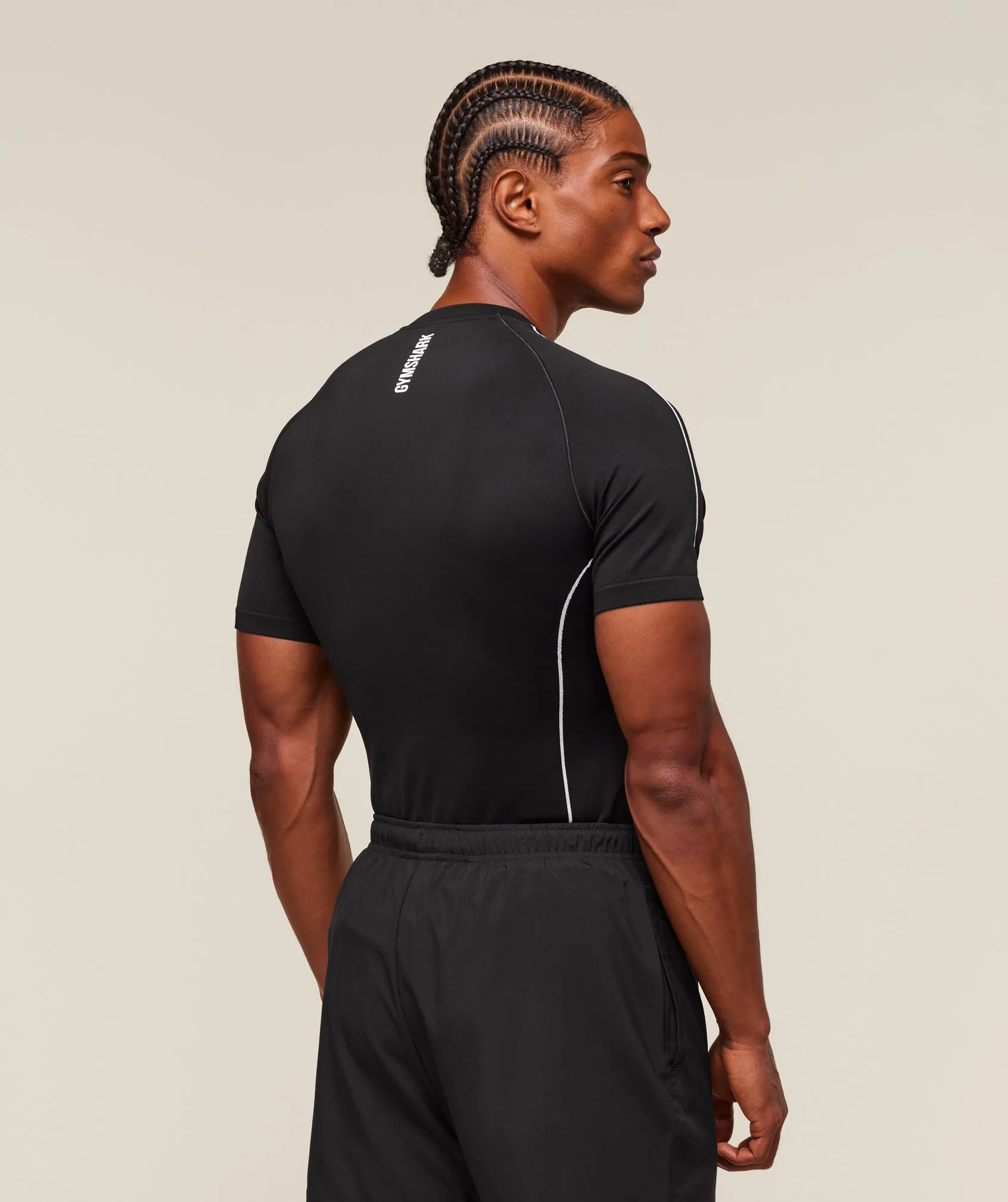 Gymshark Clean Contour Seamless T-Shirt - Black/White sold by Gymshark product image thumbnail 2