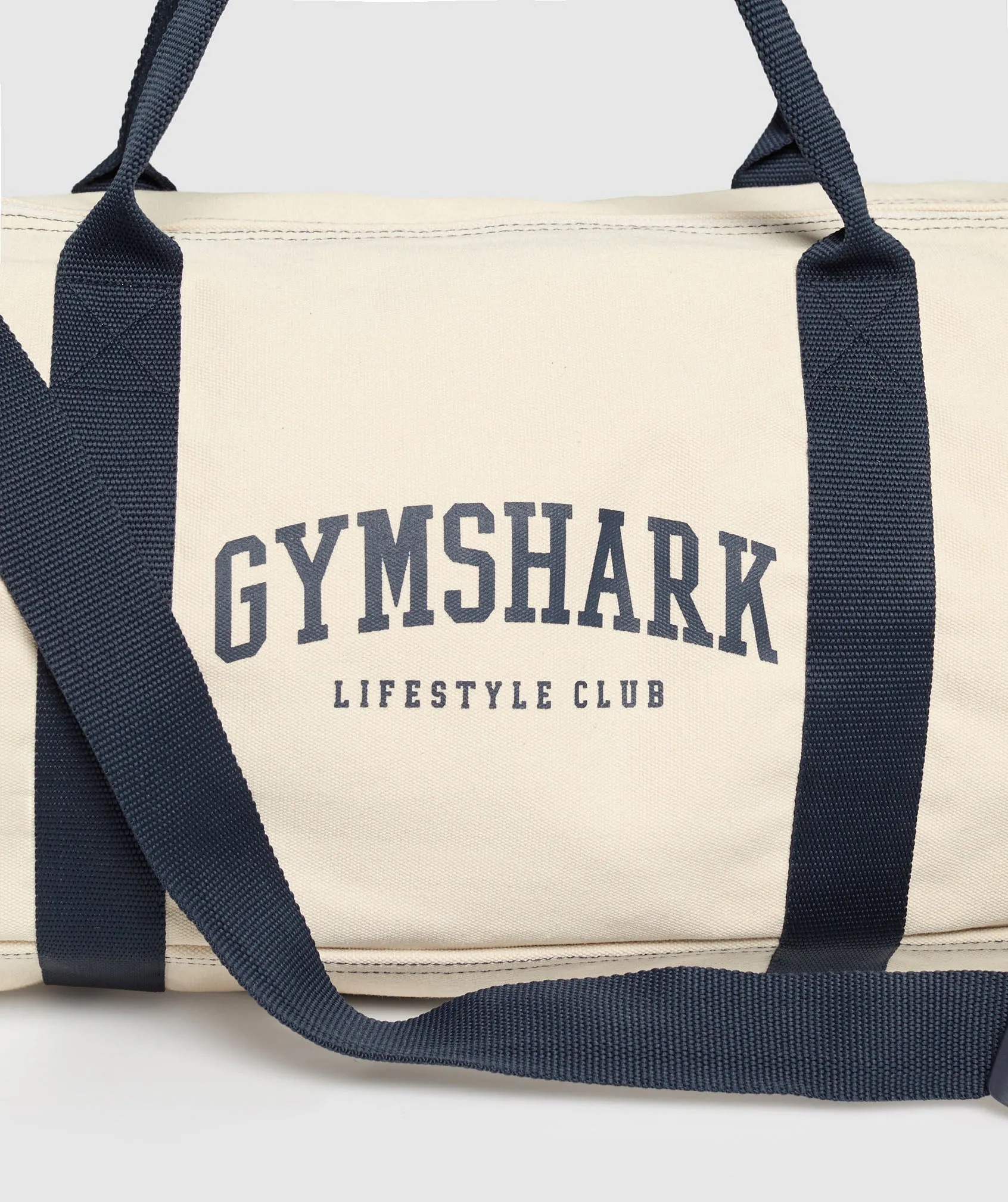 Gymshark Collegiate Canvas Duffle - Oat White/Heavy Blue sold by Gymshark product image thumbnail 3
