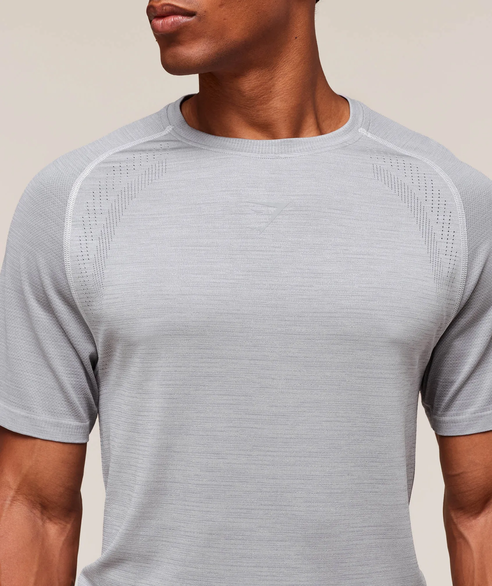 Gymshark Versatile Seamless T-Shirt - Light Grey/Smokey Grey sold by Gymshark product image thumbnail 4