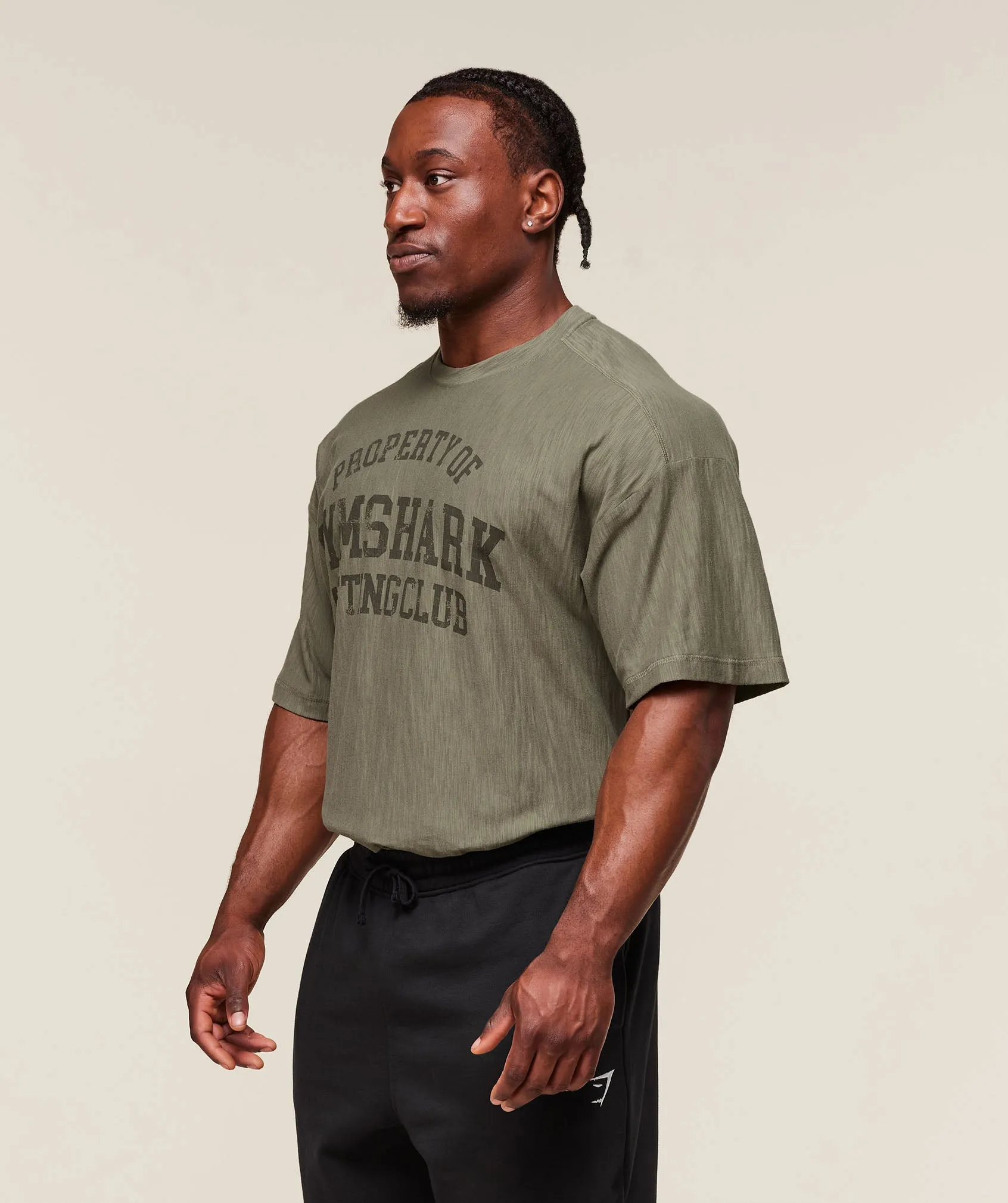 Gymshark Lightweight Slub Textured T-Shirt - Utility Green sold by Gymshark product image thumbnail 3