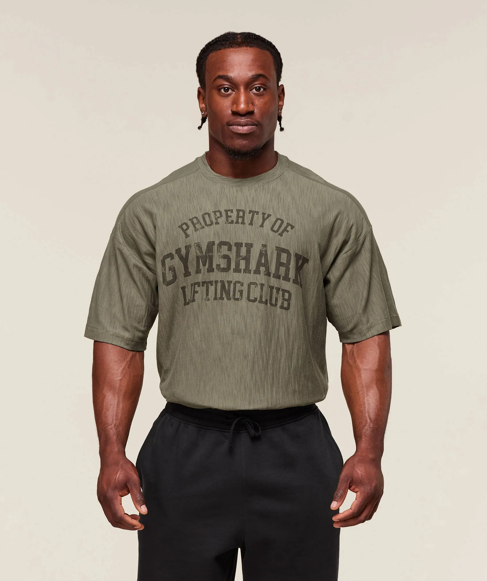 Gymshark Lightweight Slub Textured T-Shirt - Utility Green sold by Gymshark