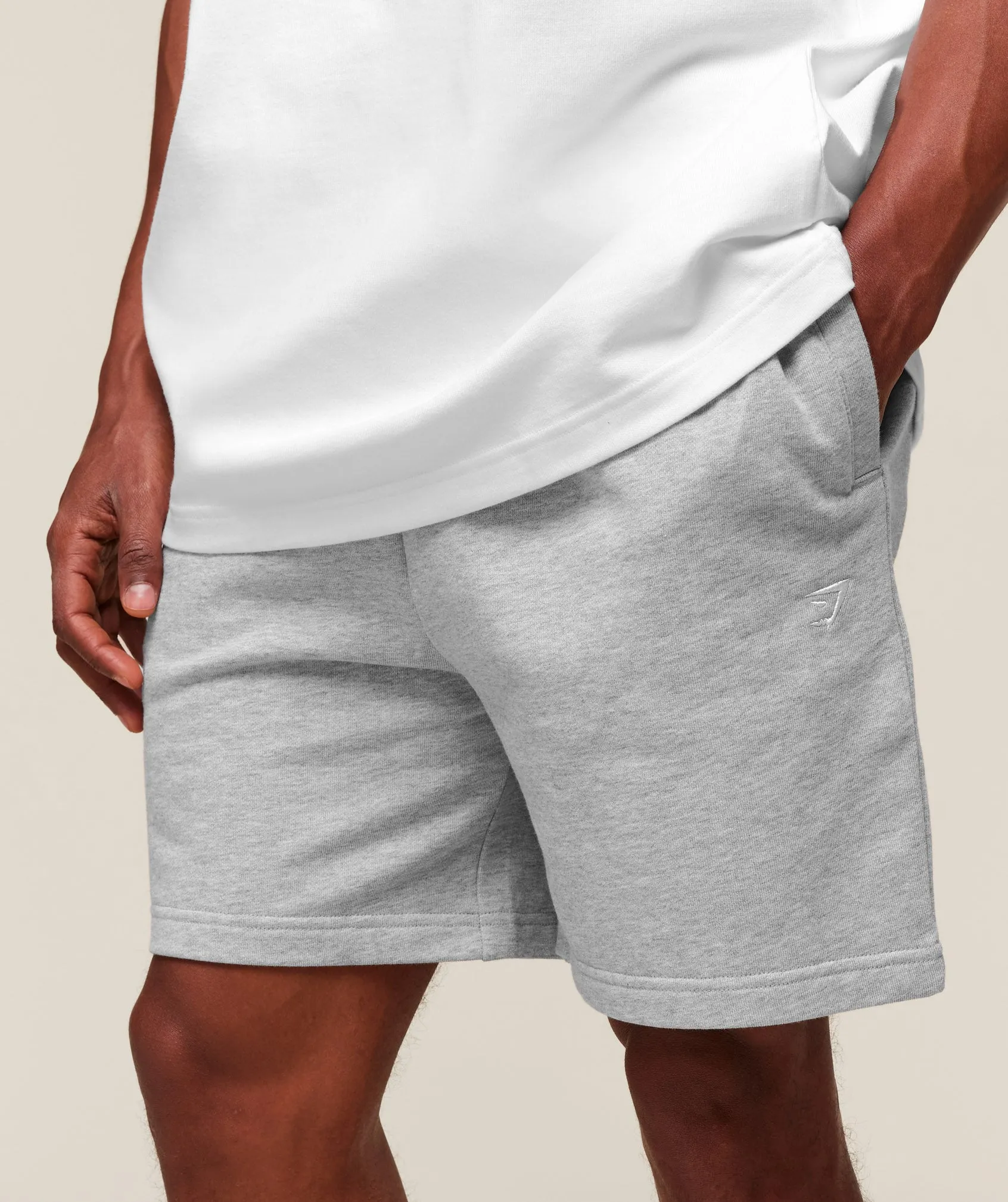 Gymshark Rest Day Essentials Shorts - Light Grey Core Marl sold by Gymshark product image thumbnail 4