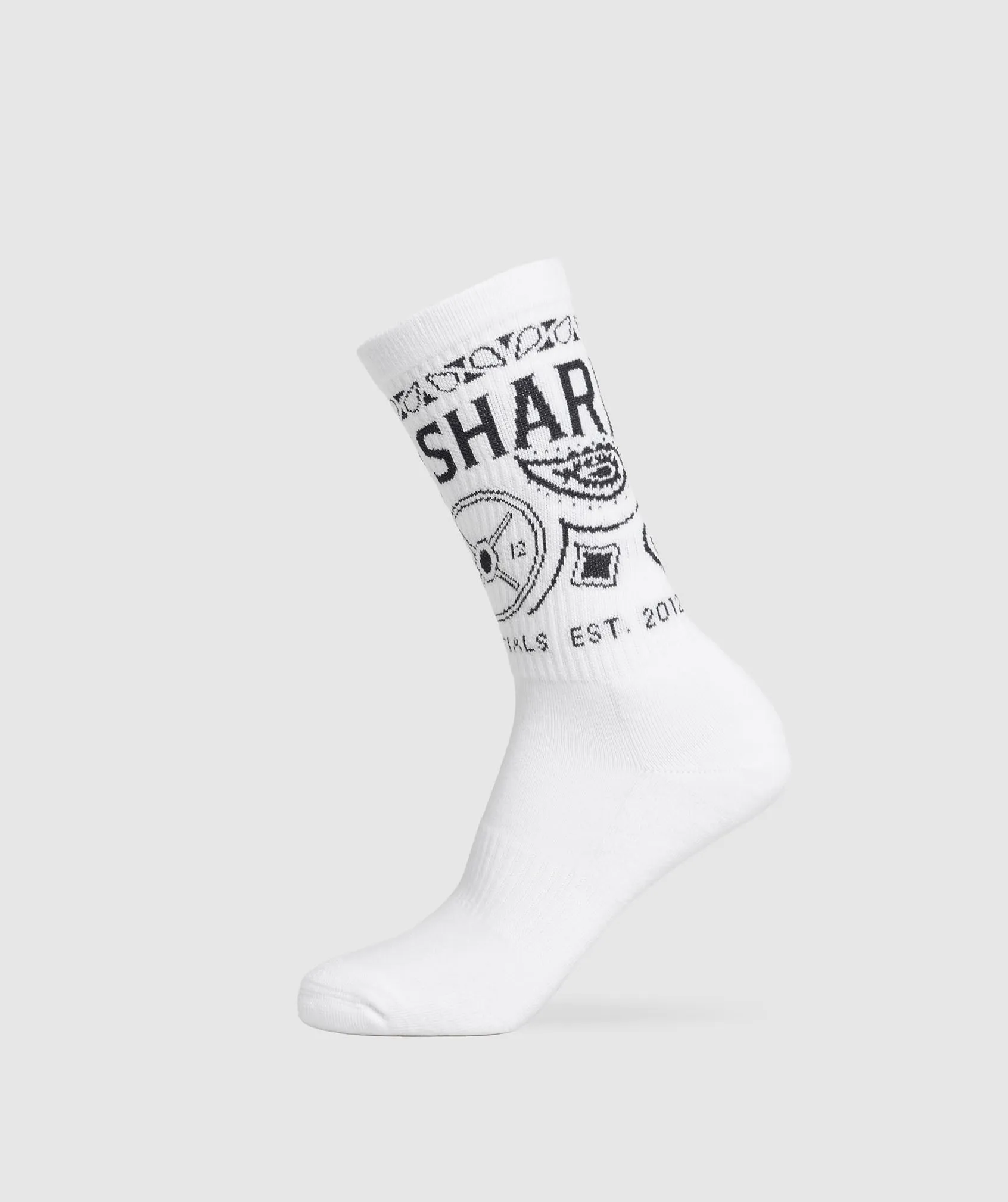 Gymshark Bandana Crew Sock - White sold by Gymshark