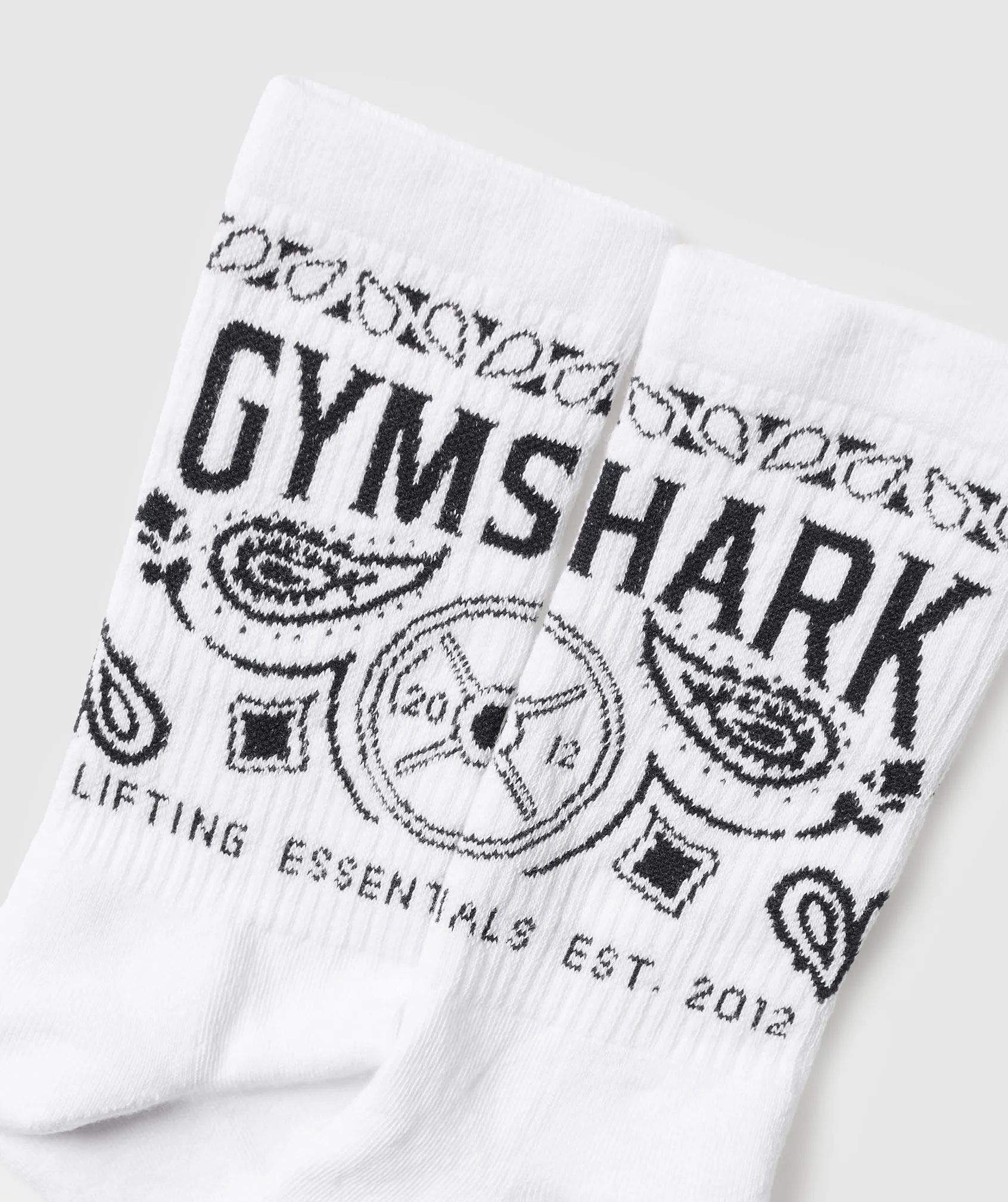 Gymshark Bandana Crew Sock - White sold by Gymshark product image thumbnail 2