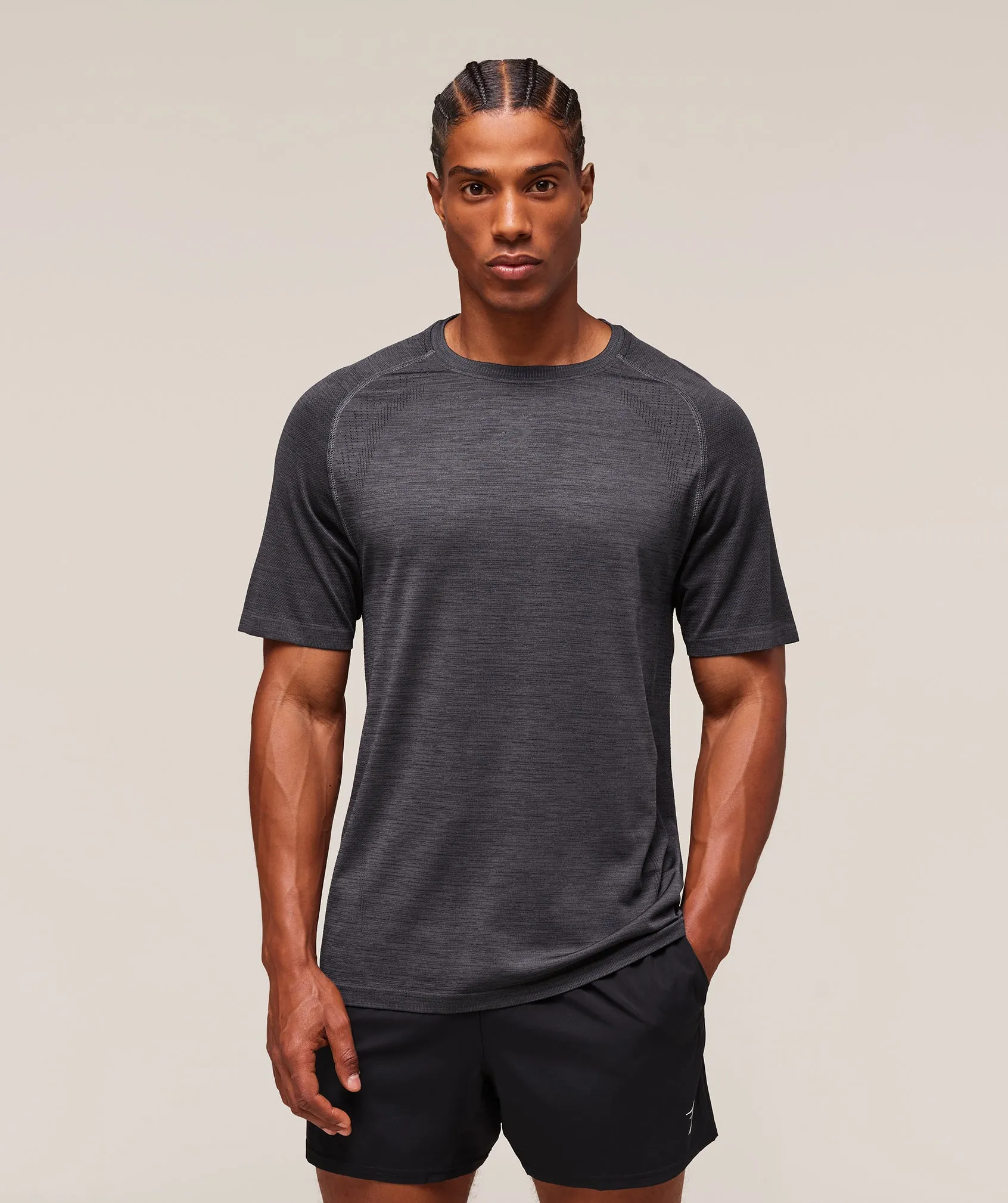 Gymshark Versatile Seamless T-Shirt - Dark Grey/Black sold by Gymshark