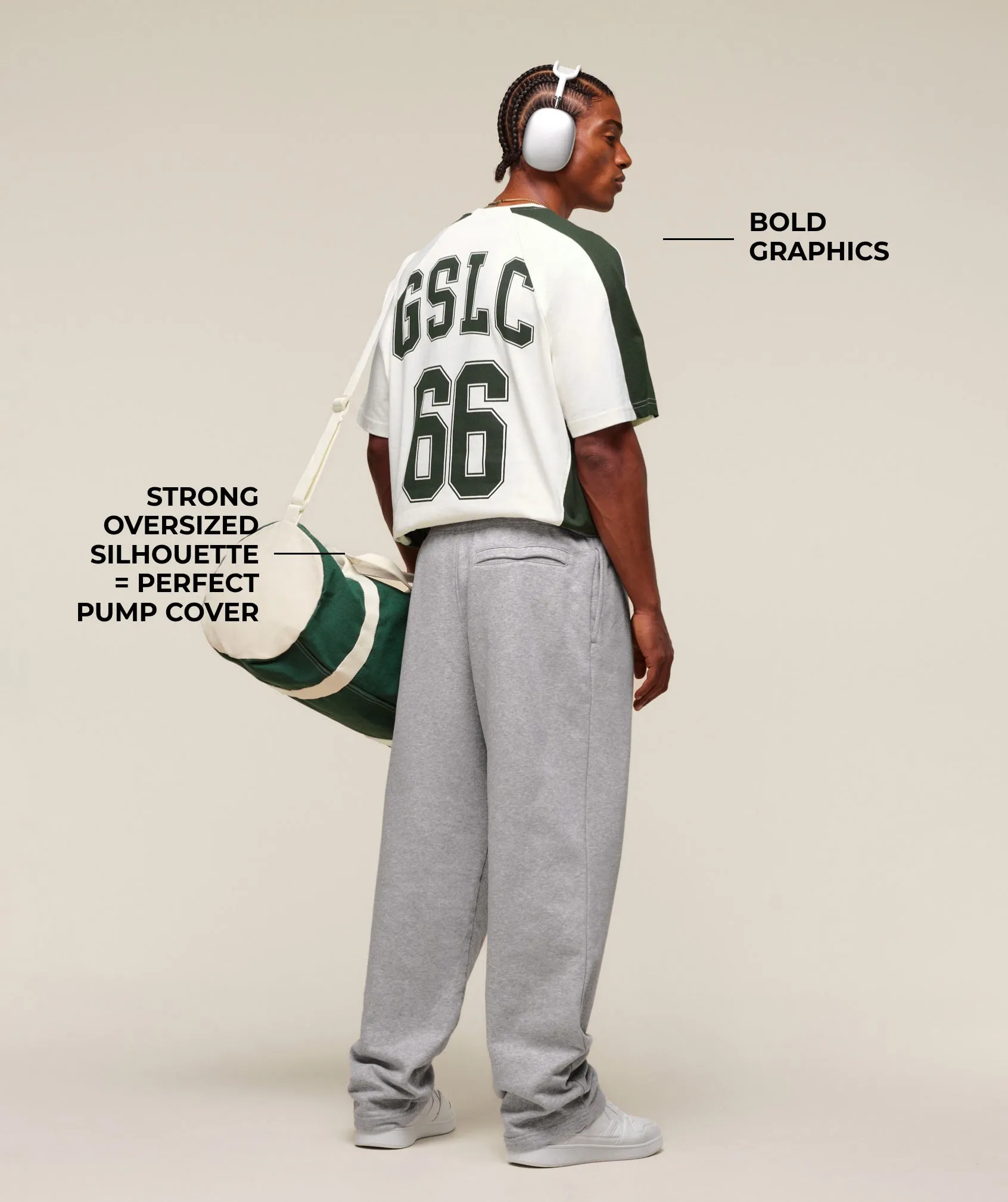 Gymshark GSLC 66 T-Shirt - Soft White/Trail Green sold by Gymshark product image thumbnail 3