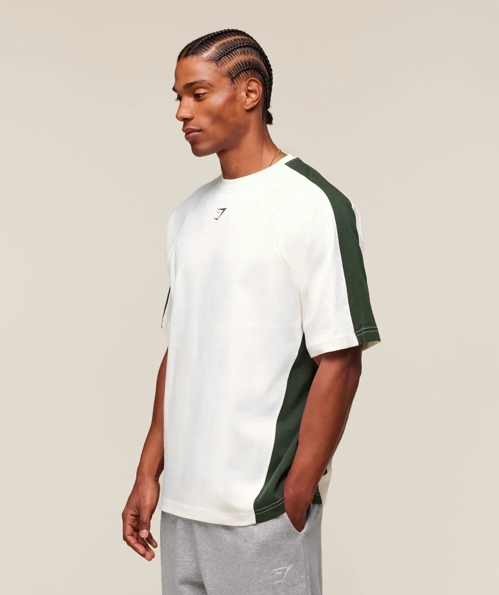 Gymshark GSLC 66 T-Shirt - Soft White/Trail Green sold by Gymshark product image thumbnail 4