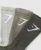Gymshark Crew Socks 3pk - Strength Green/Utility Green/Stone Grey sold by Gymshark
