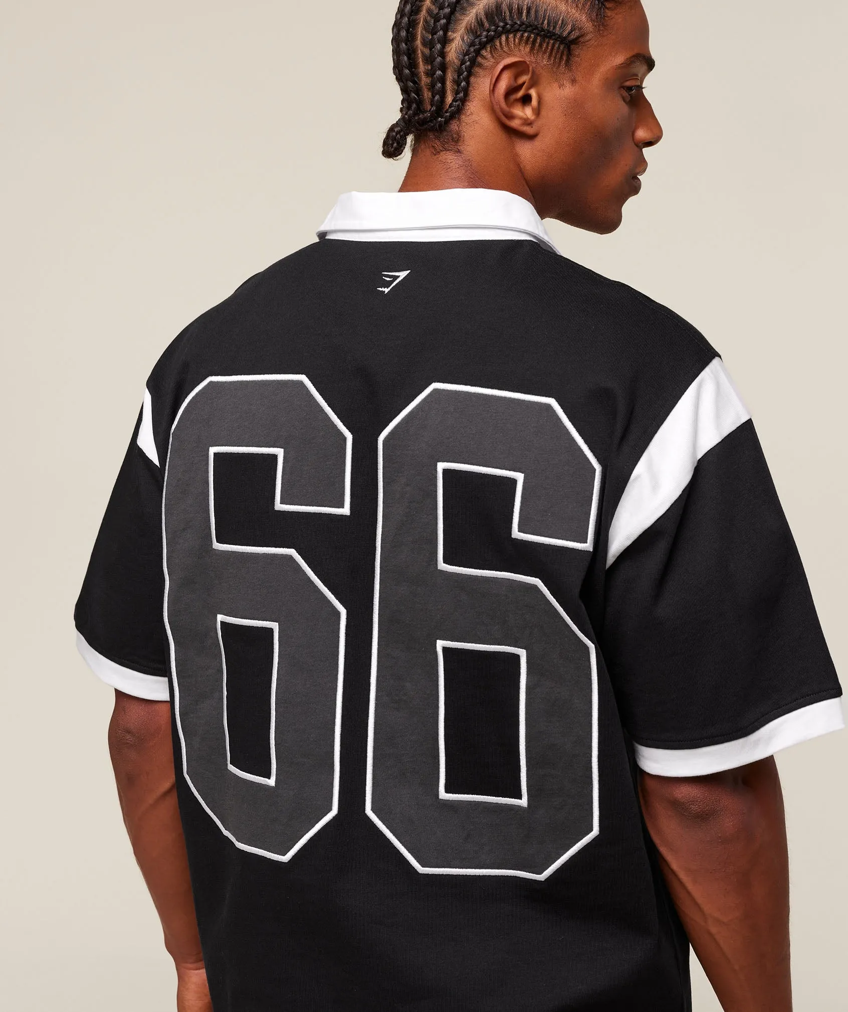 Gymshark GSLC Retro Polo Shirt - Black/White sold by Gymshark product image thumbnail 5