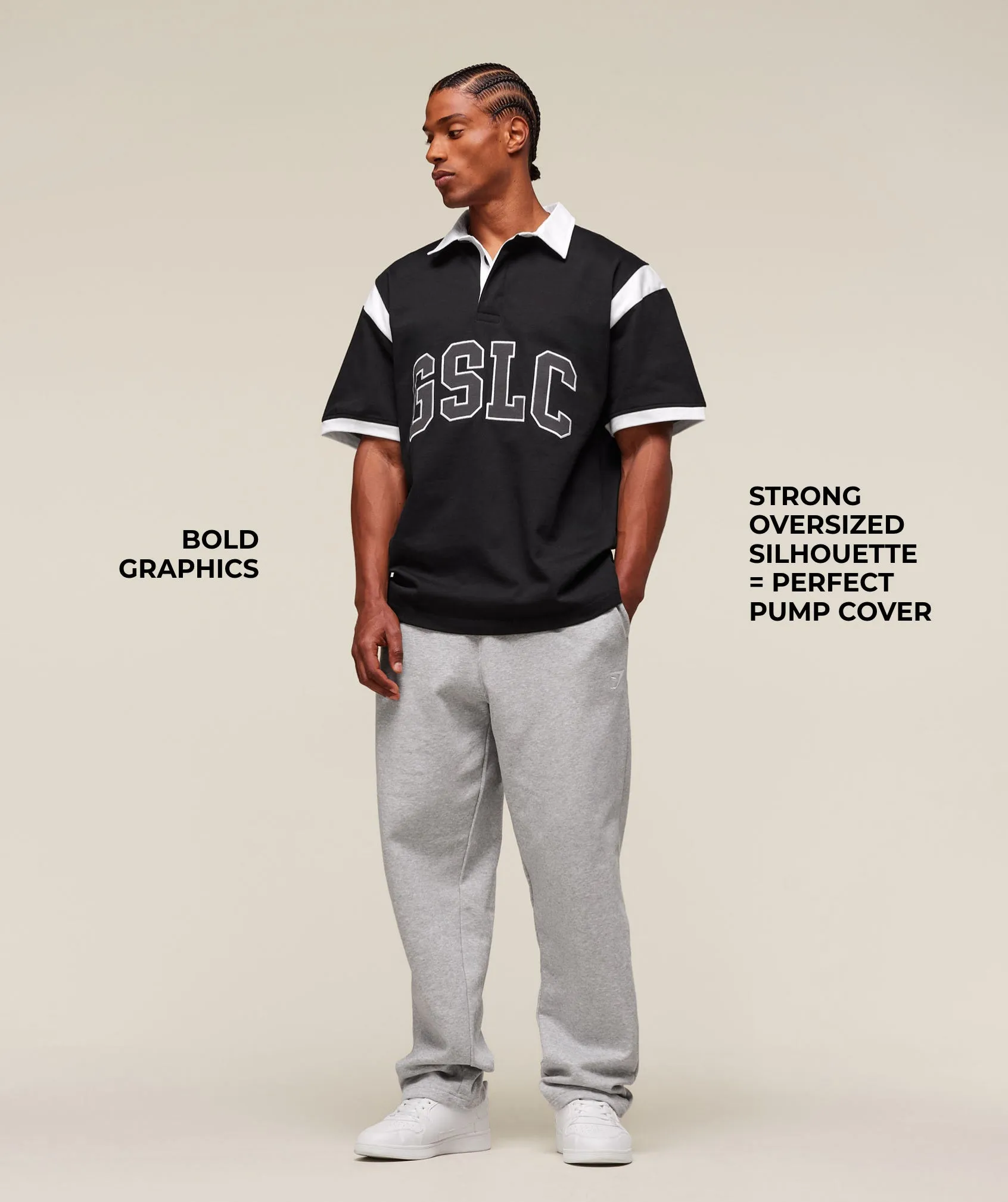 Gymshark GSLC Retro Polo Shirt - Black/White sold by Gymshark product image thumbnail 3