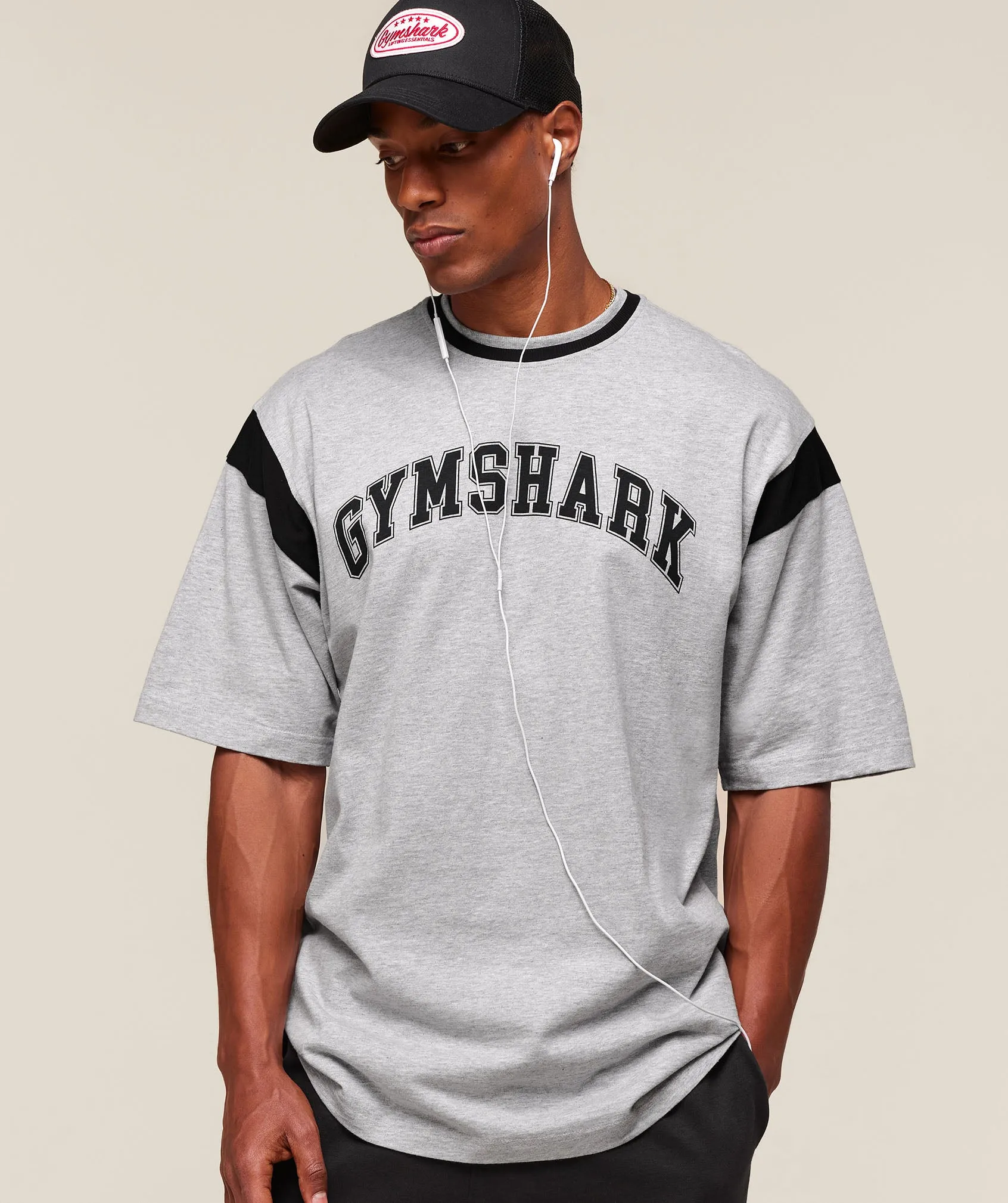 Gymshark GSLC Oversized T-Shirt - Light Grey Core Marl sold by Gymshark product image thumbnail 4