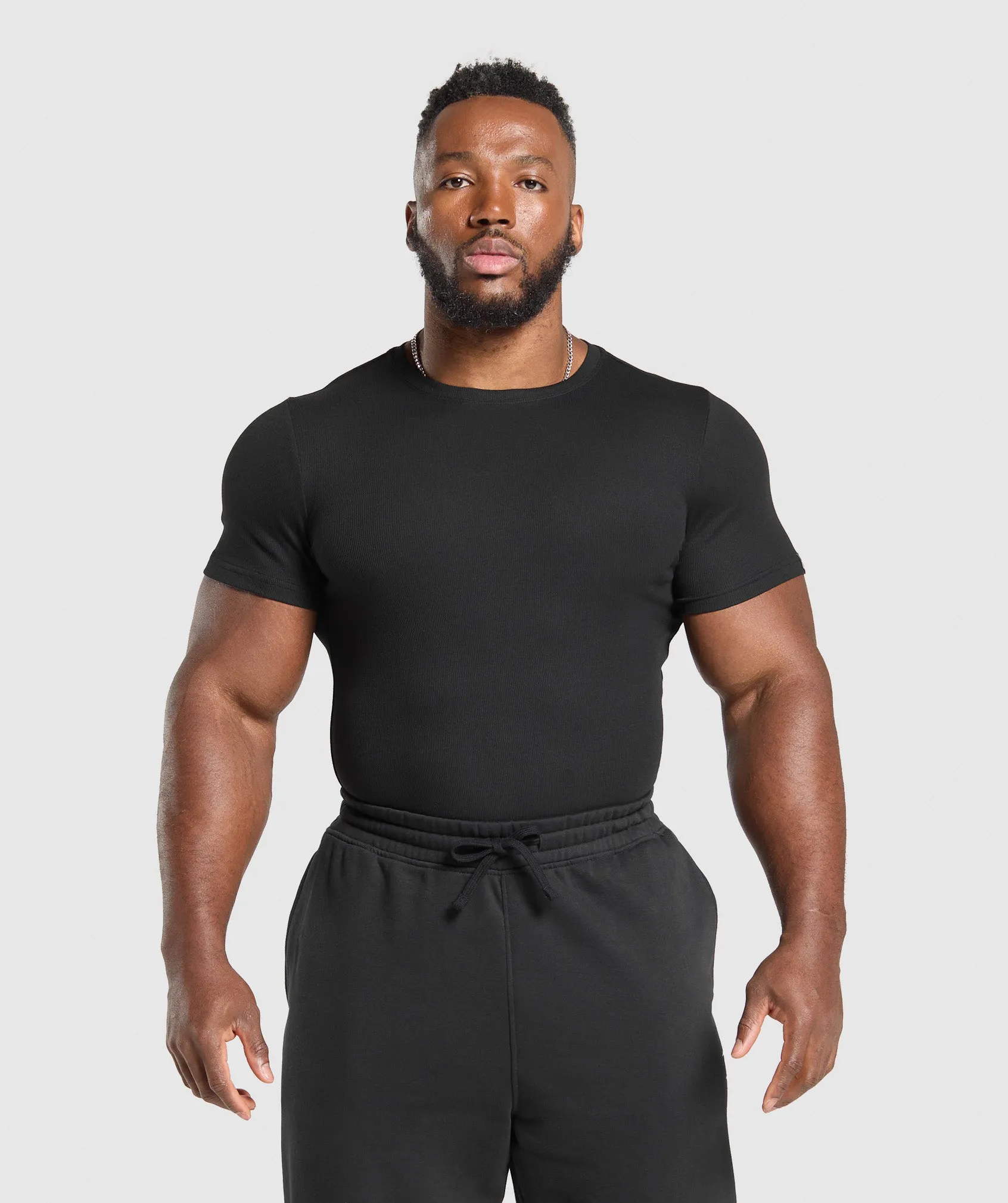Gymshark Ribbed T-Shirt - Black sold by Gymshark
