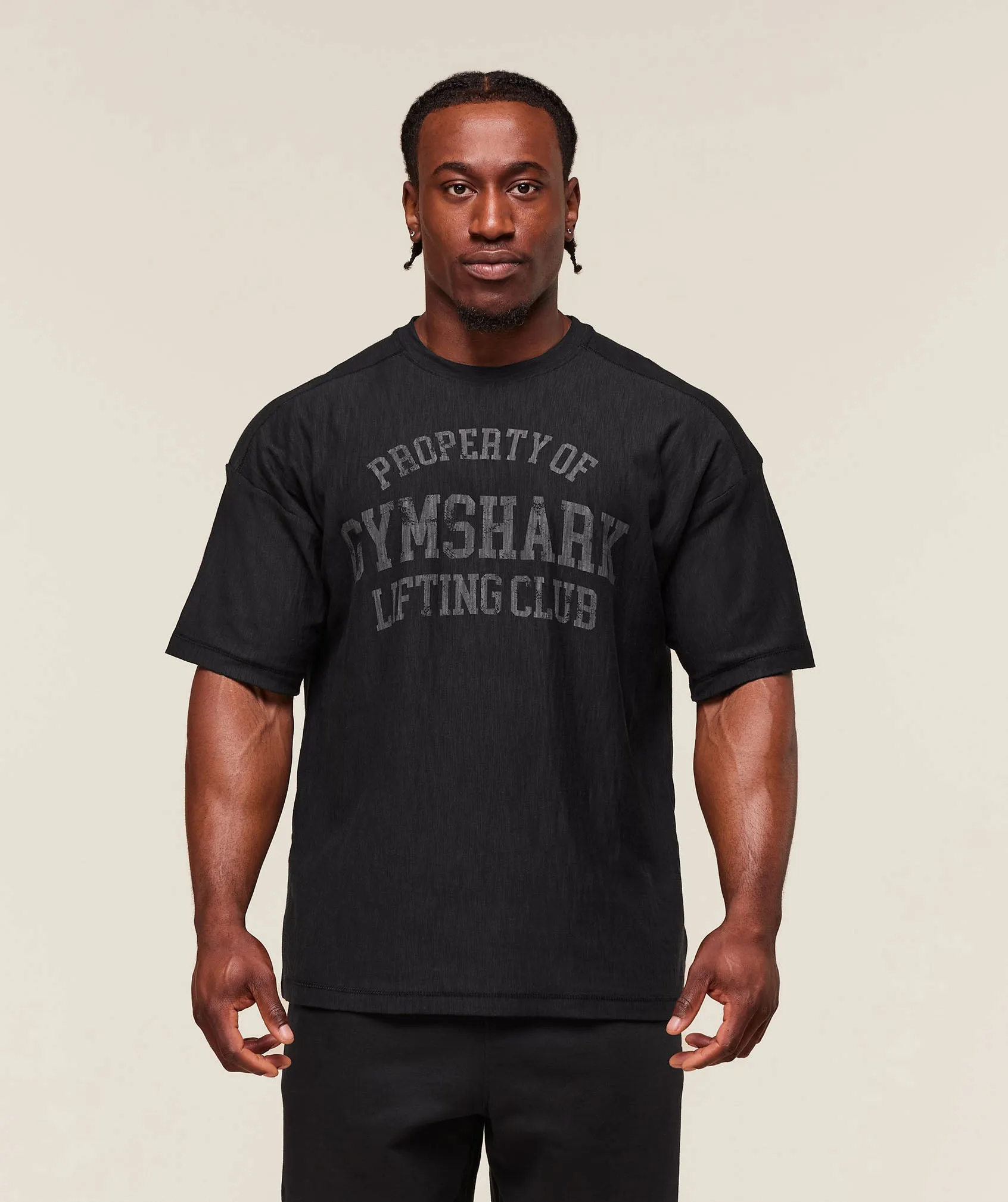 Gymshark Lightweight Slub Textured T-Shirt - Black sold by Gymshark product image thumbnail 4