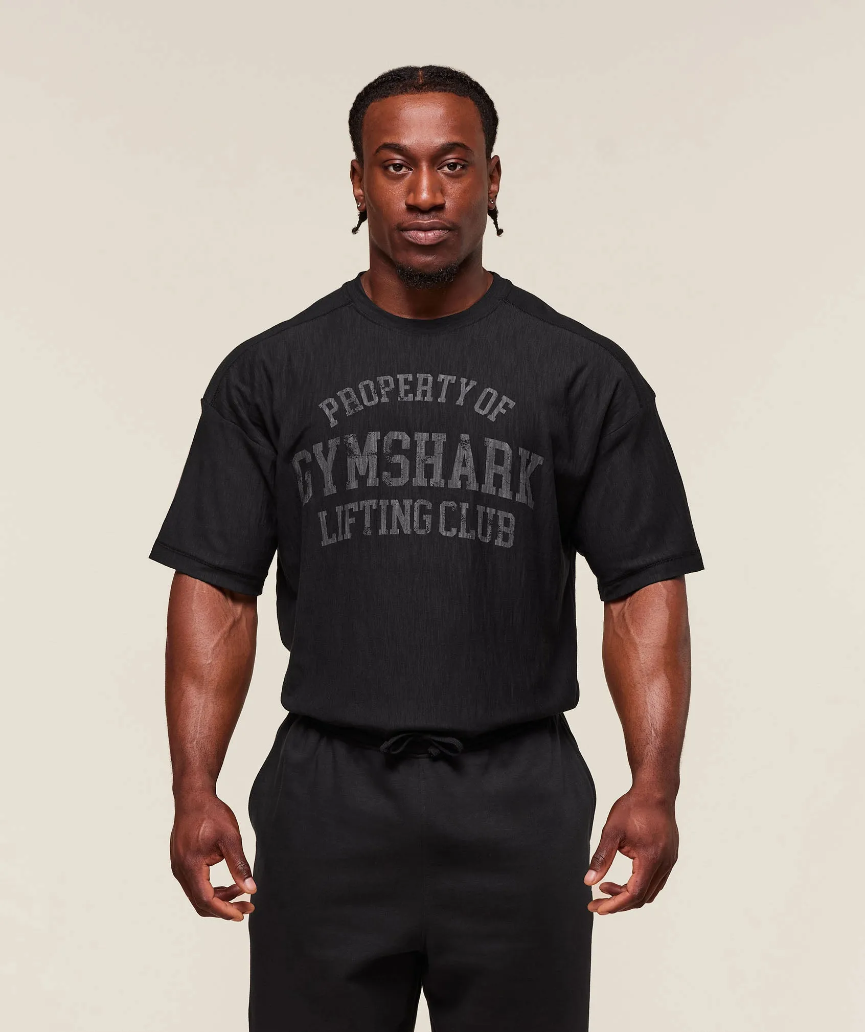 Gymshark Lightweight Slub Textured T-Shirt - Black sold by Gymshark