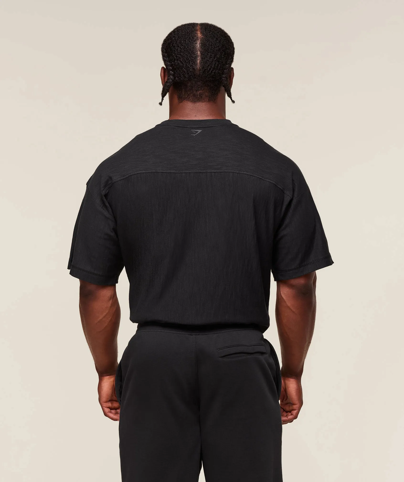 Gymshark Lightweight Slub Textured T-Shirt - Black sold by Gymshark product image thumbnail 2