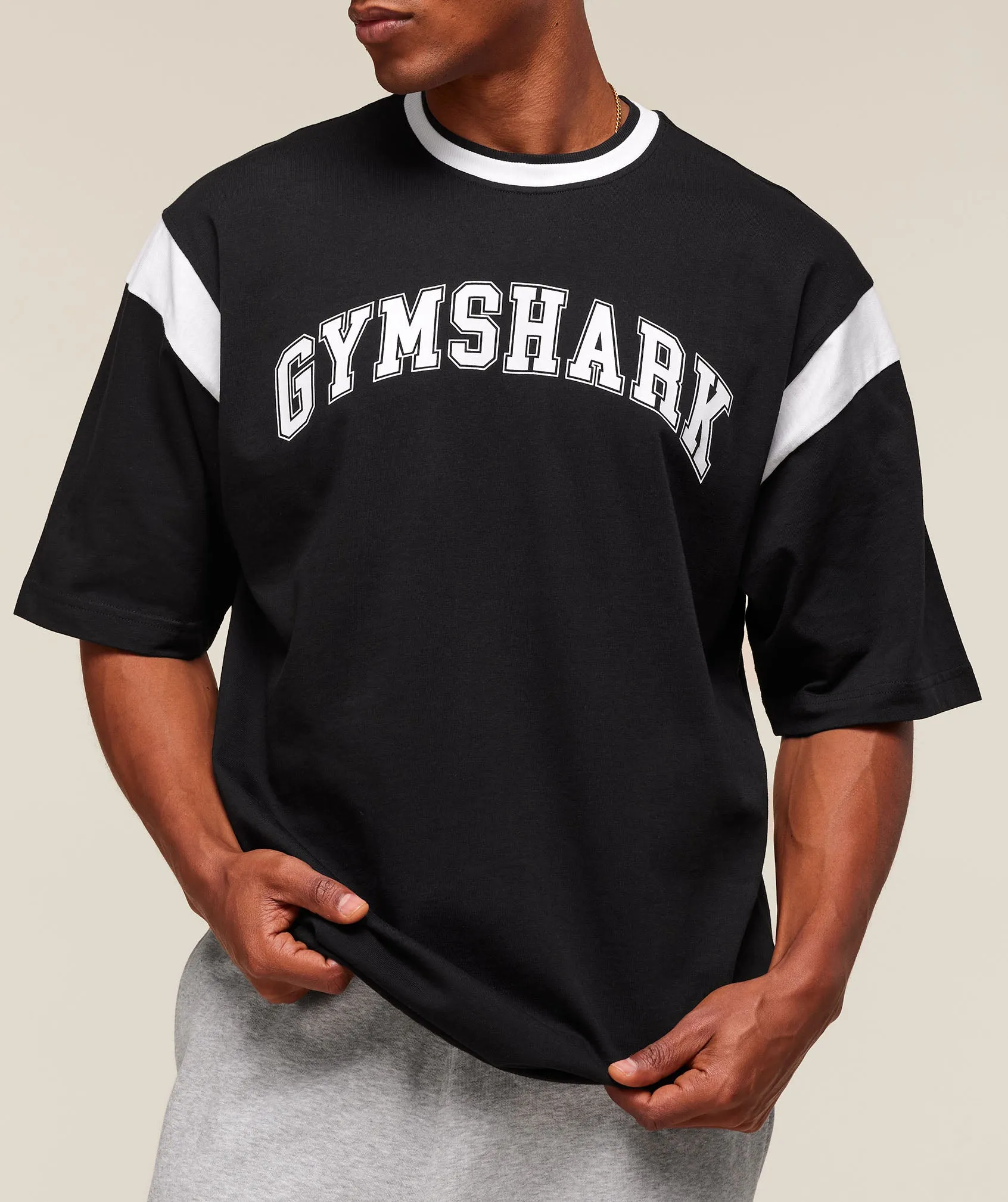 Gymshark GSLC Oversized T-Shirt - Black/White sold by Gymshark product image thumbnail 5