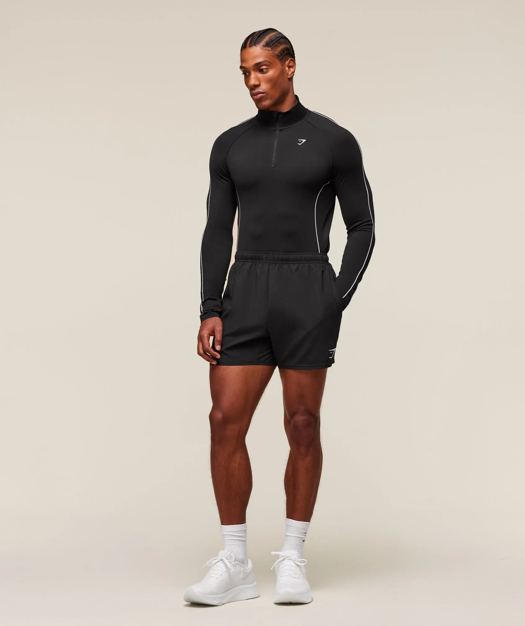 Gymshark Clean Contour Seamless 1/4 Zip - Black/White sold by Gymshark product image thumbnail 3